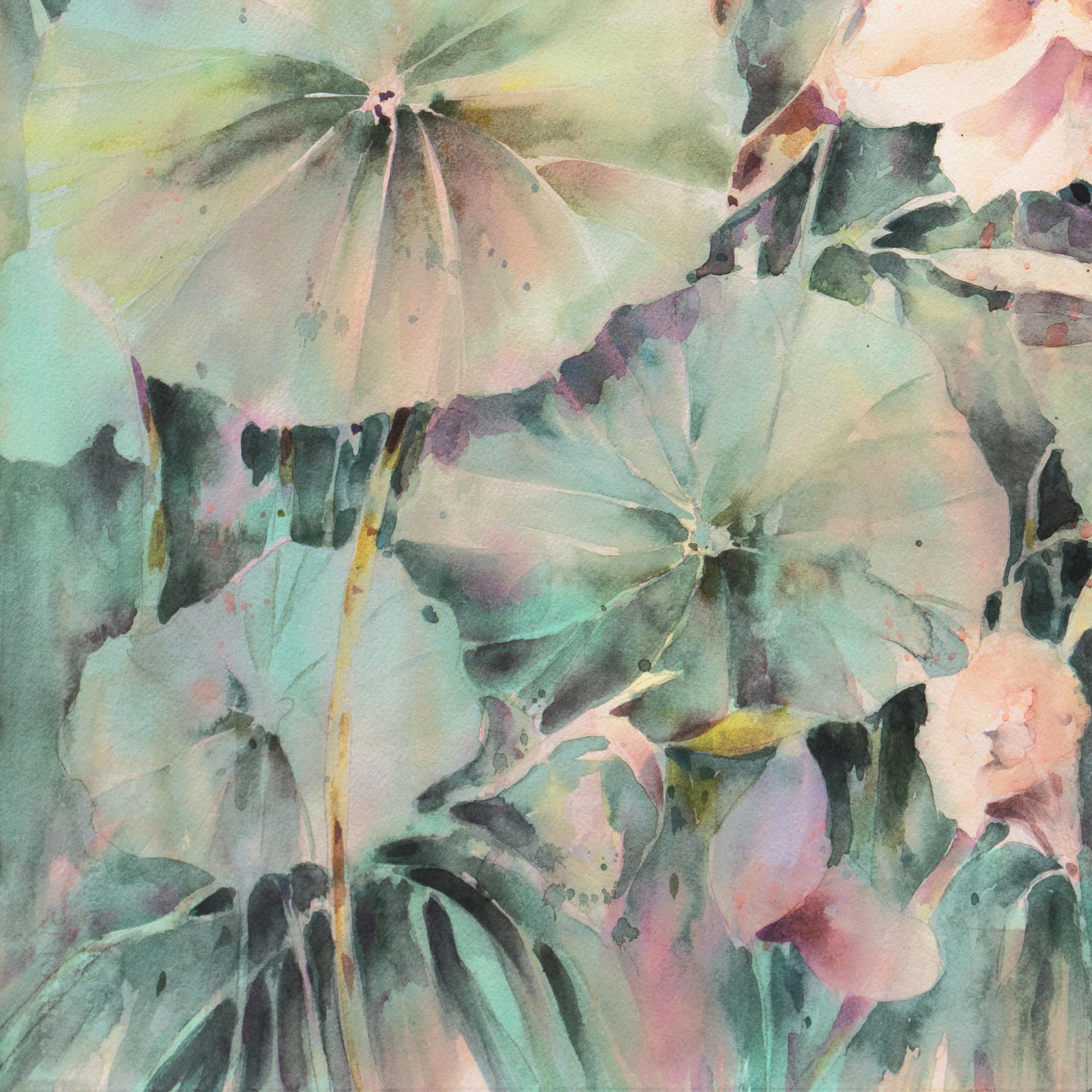 'Water Lilies', California Watercolor Society, SWA, Woman Artist, Zoltan Szabo For Sale 1