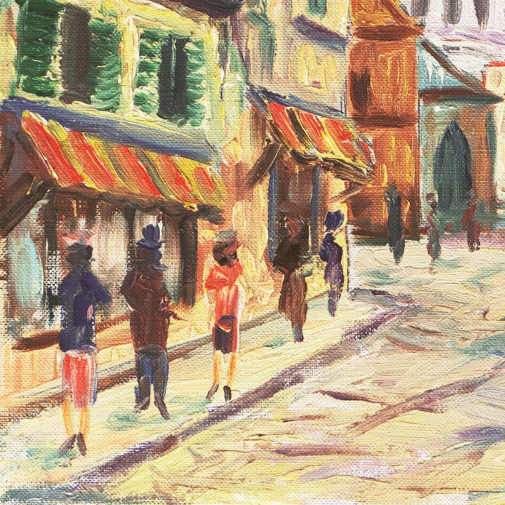 'Place du Tertre', School of Paris, Montmartre, Sacré Cœur and Lapin Agile - Post-Impressionist Painting by Rammy