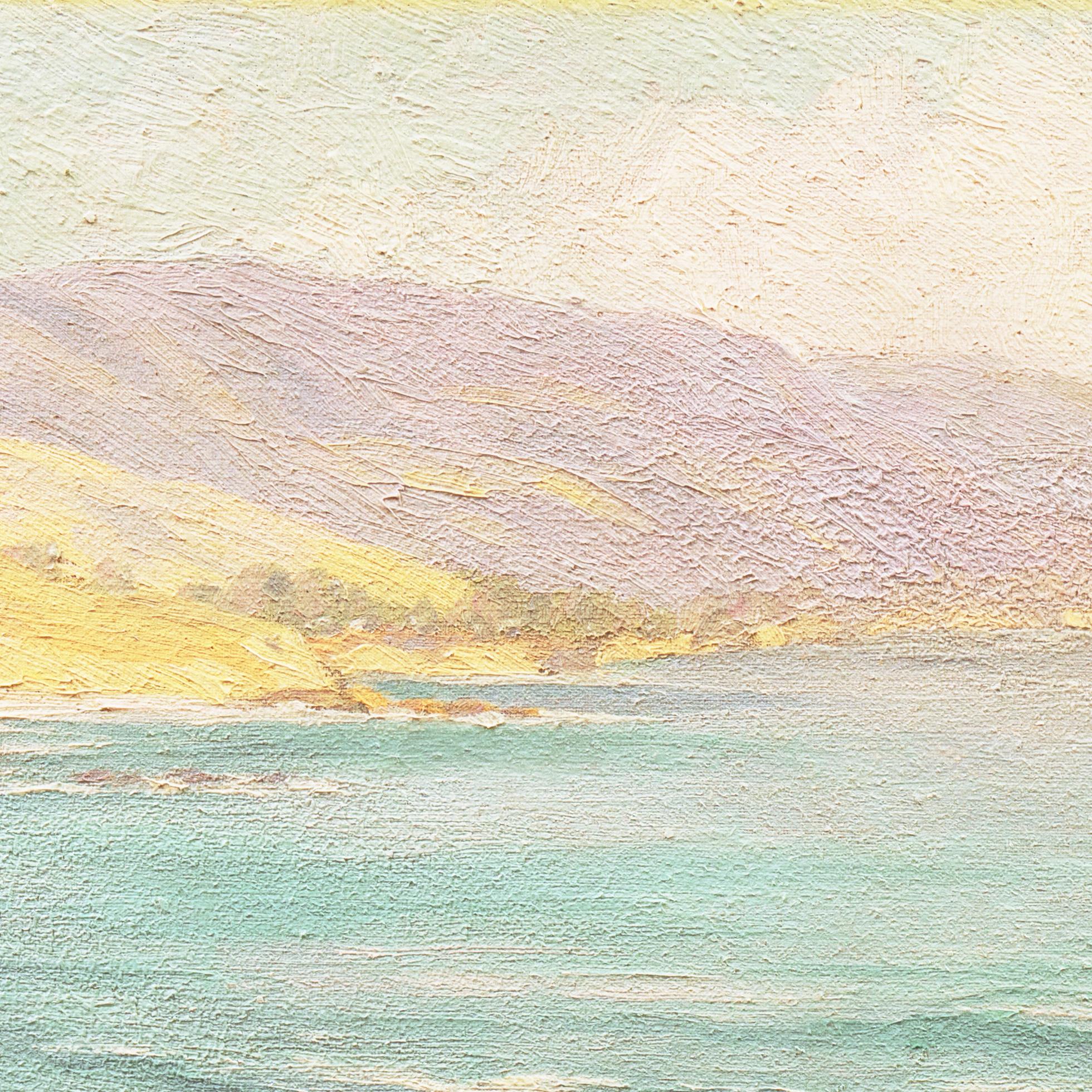  'California Headlands with a View of the Pacific', SFAA, Laguna Beach, ASL NYC - Beige Landscape Painting by Frank William Cuprien