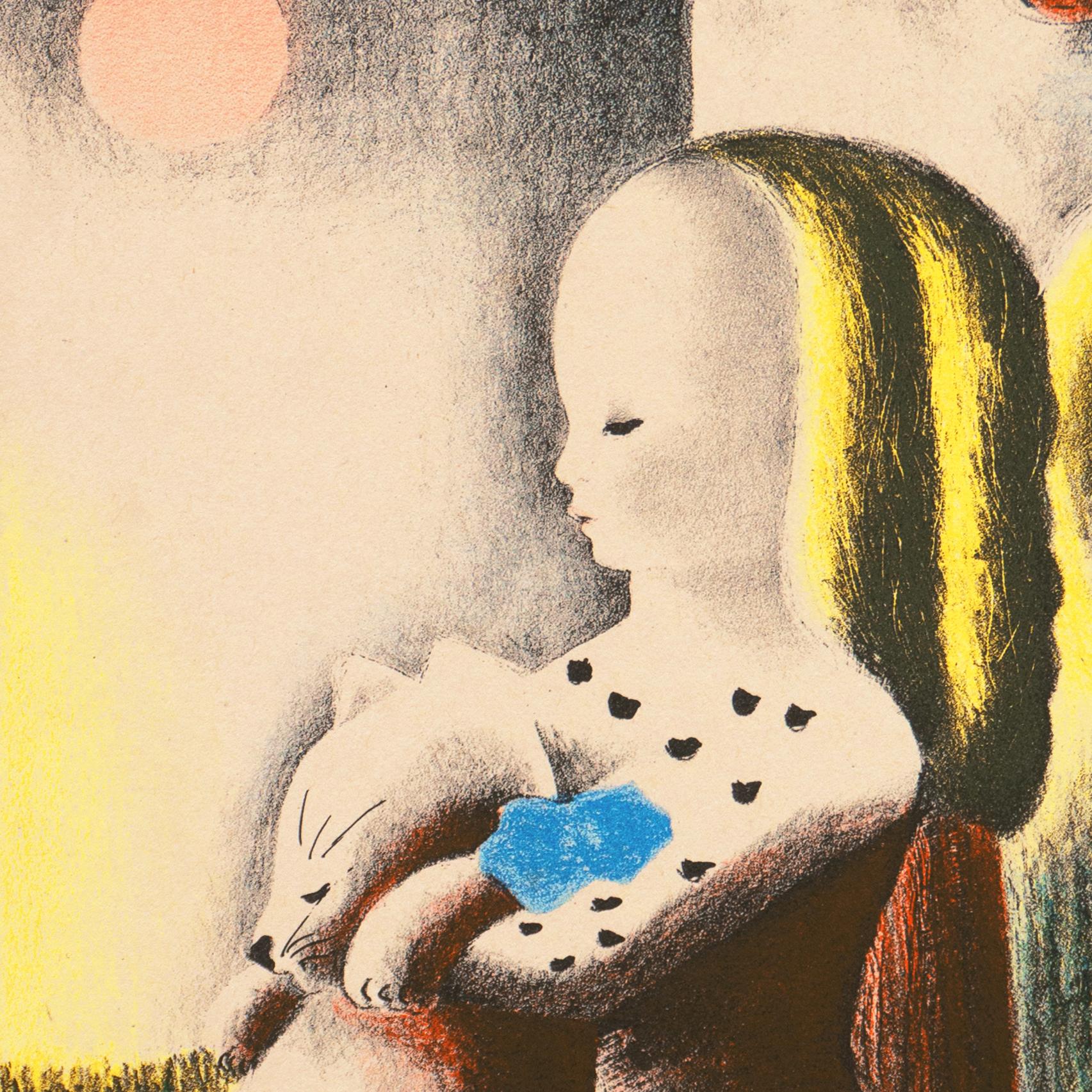 'Anabel & Millicent', Art Deco, Woman Artist, AIC, ASL, Paris, Salon d'Automne - Surrealist Print by Nura Ulreich