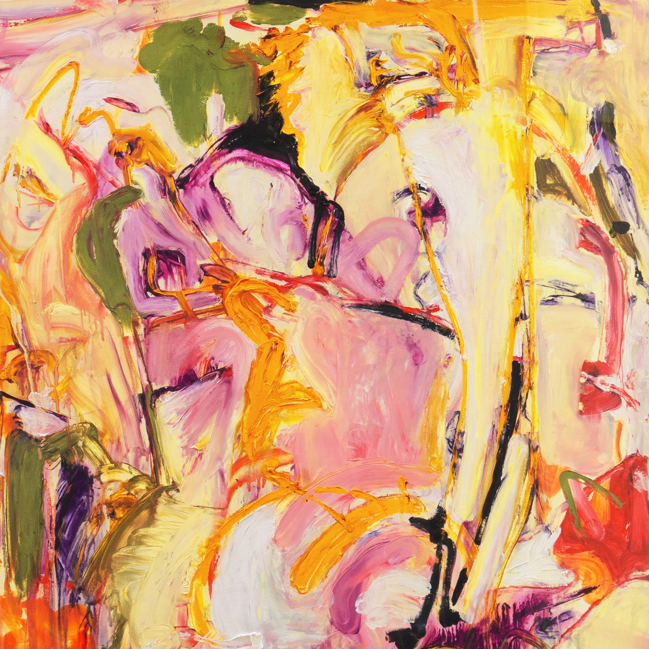 Large American Action Abstract by California Bay Area Woman Artist 1