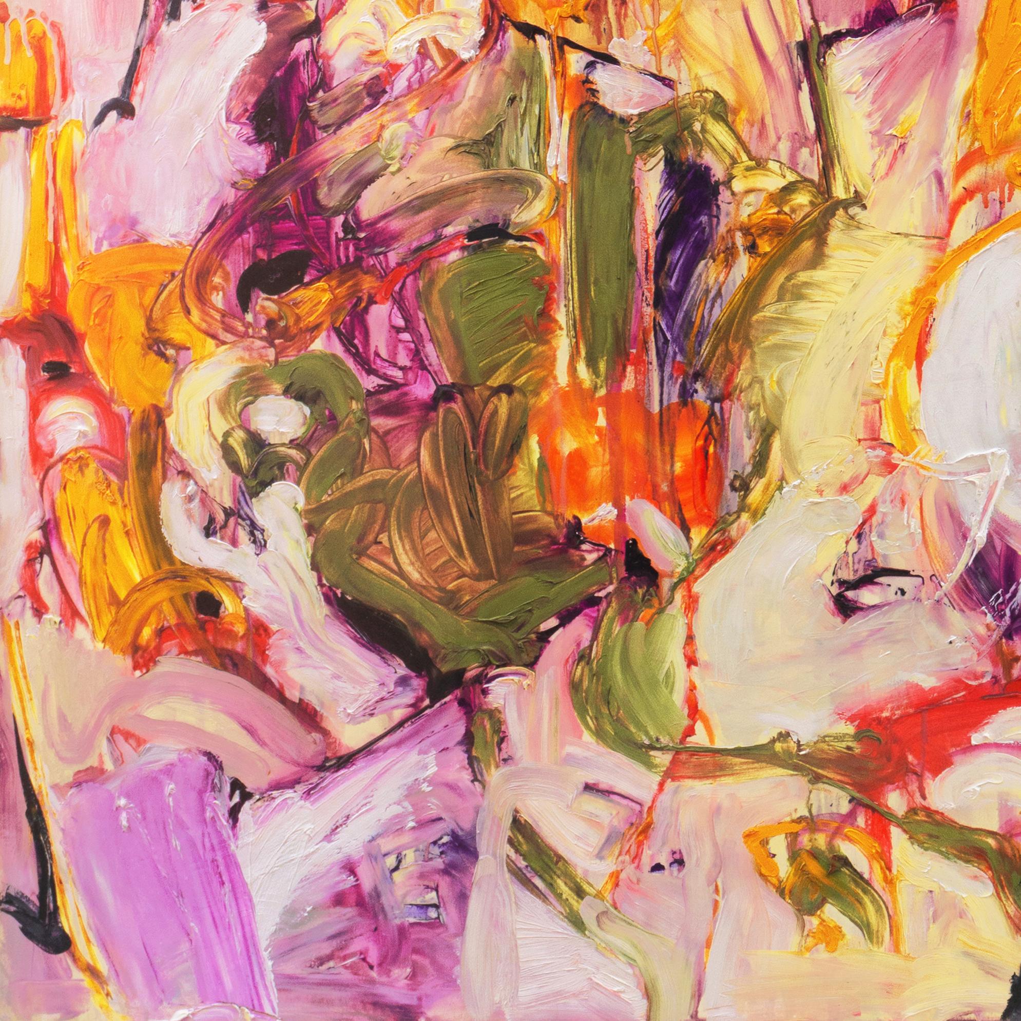 Large American Action Abstract by California Bay Area Woman Artist 2