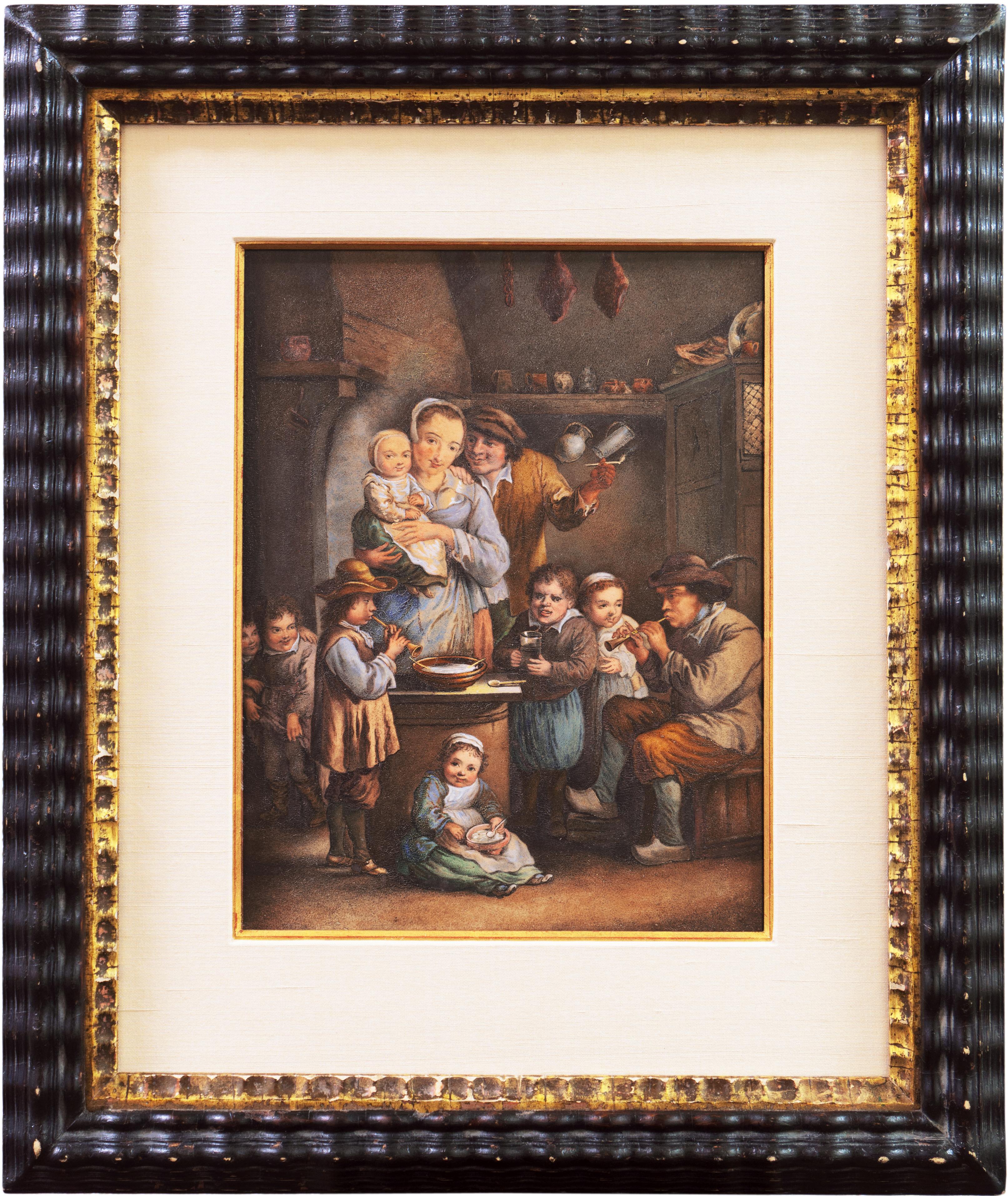 „In the Kitchen“, flämisches Genregemälde des 19. Jahrhunderts  – Painting von Richard Brakenburgh