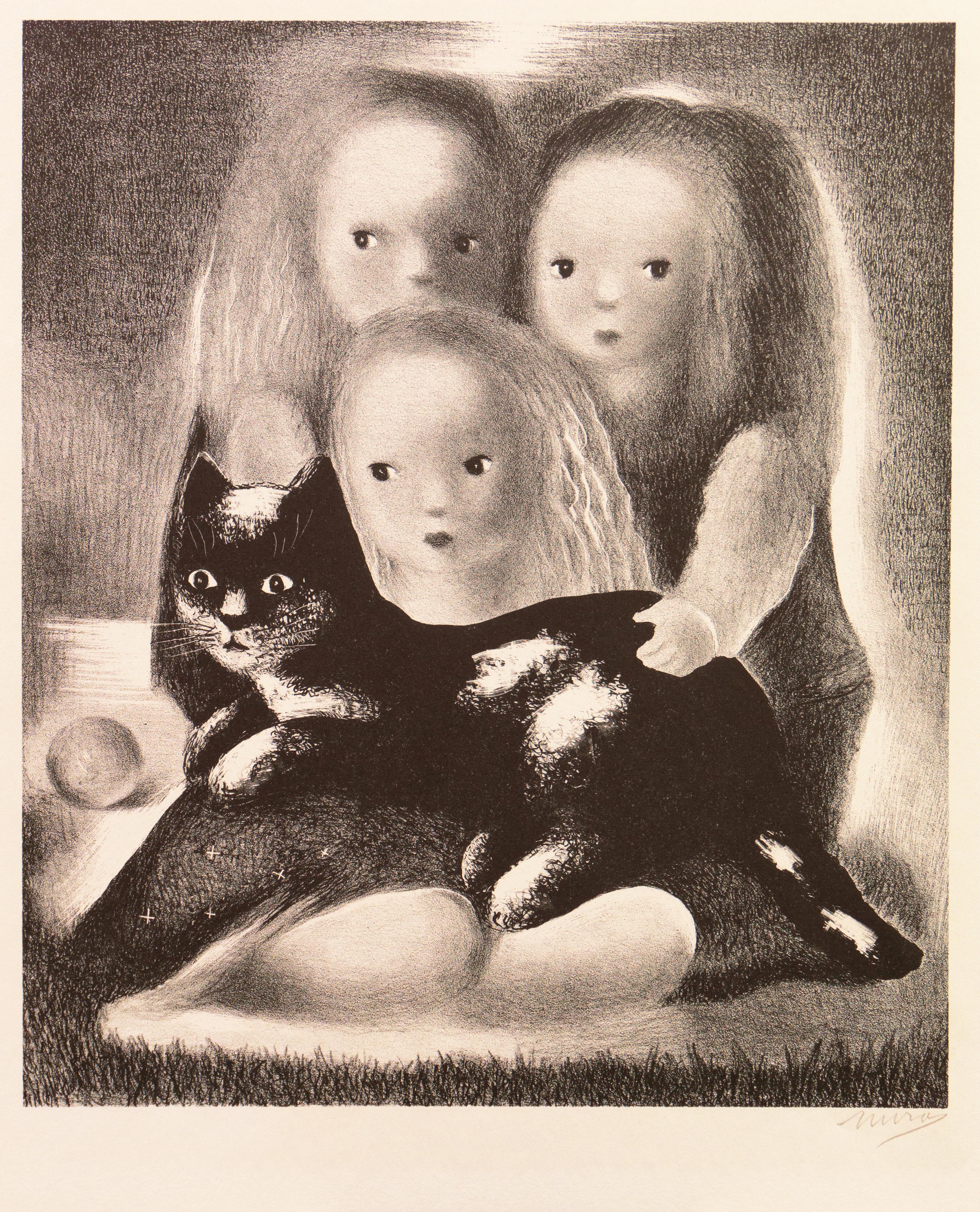 „Family Portrait'', AIC, Pariser Salon d''Automne, amerikanische Künstlerin des Art déco   – Print von Nura Ulreich