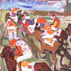 'The First Turn', Horse Race, Equestrian oil, Royal Danish Academy of Fine Art