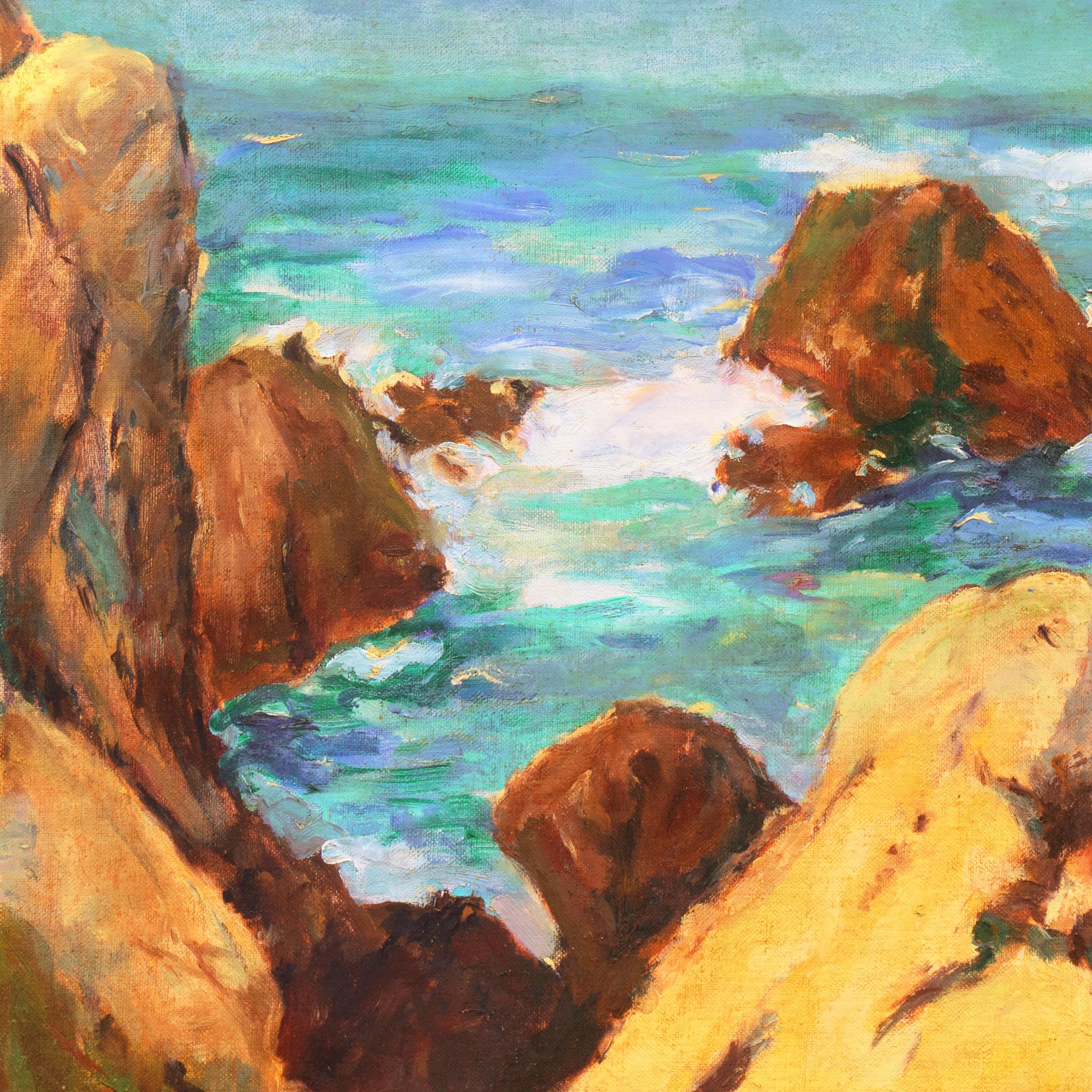 'Coastal Breakers', Post-Impressionist Mid-century Oil, Woman Artist - American Impressionist Painting by Mary Juergens