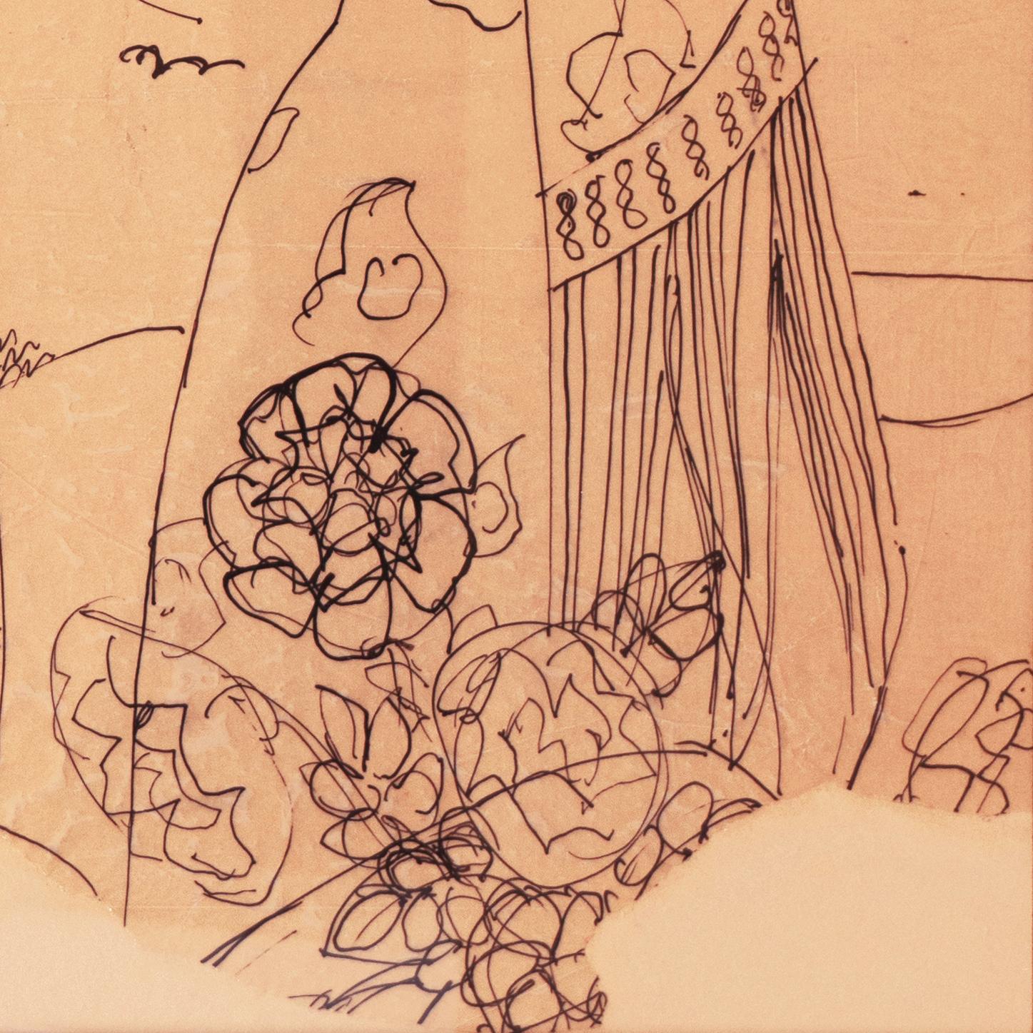 'Woman in a Kimono', LACMA, California Post-Impressionist pen and ink, Louvre 4
