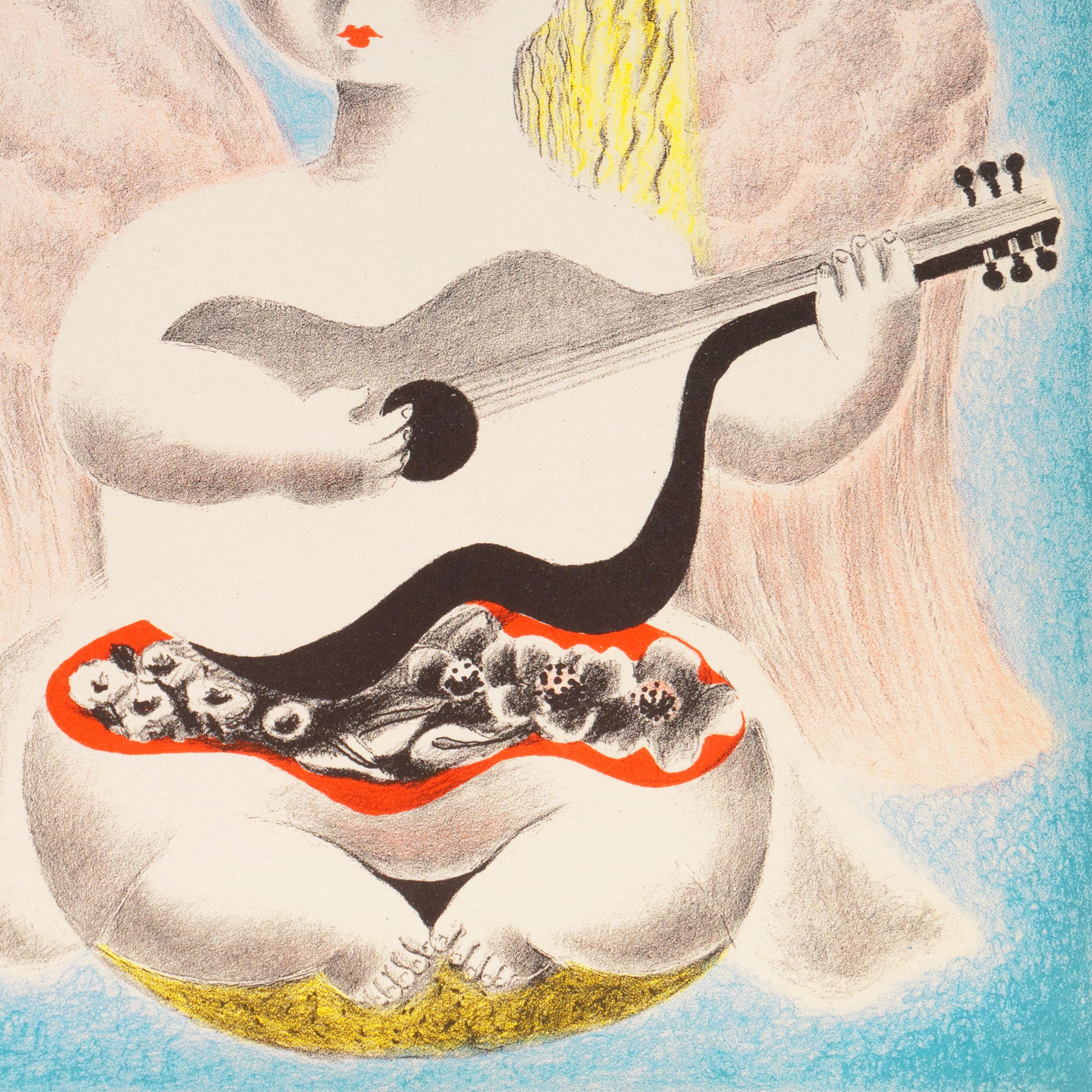 Angel and Harmony'', Art-déco-Lithographie, Künstlerin, Salon d''Automne, Paris im Angebot 1