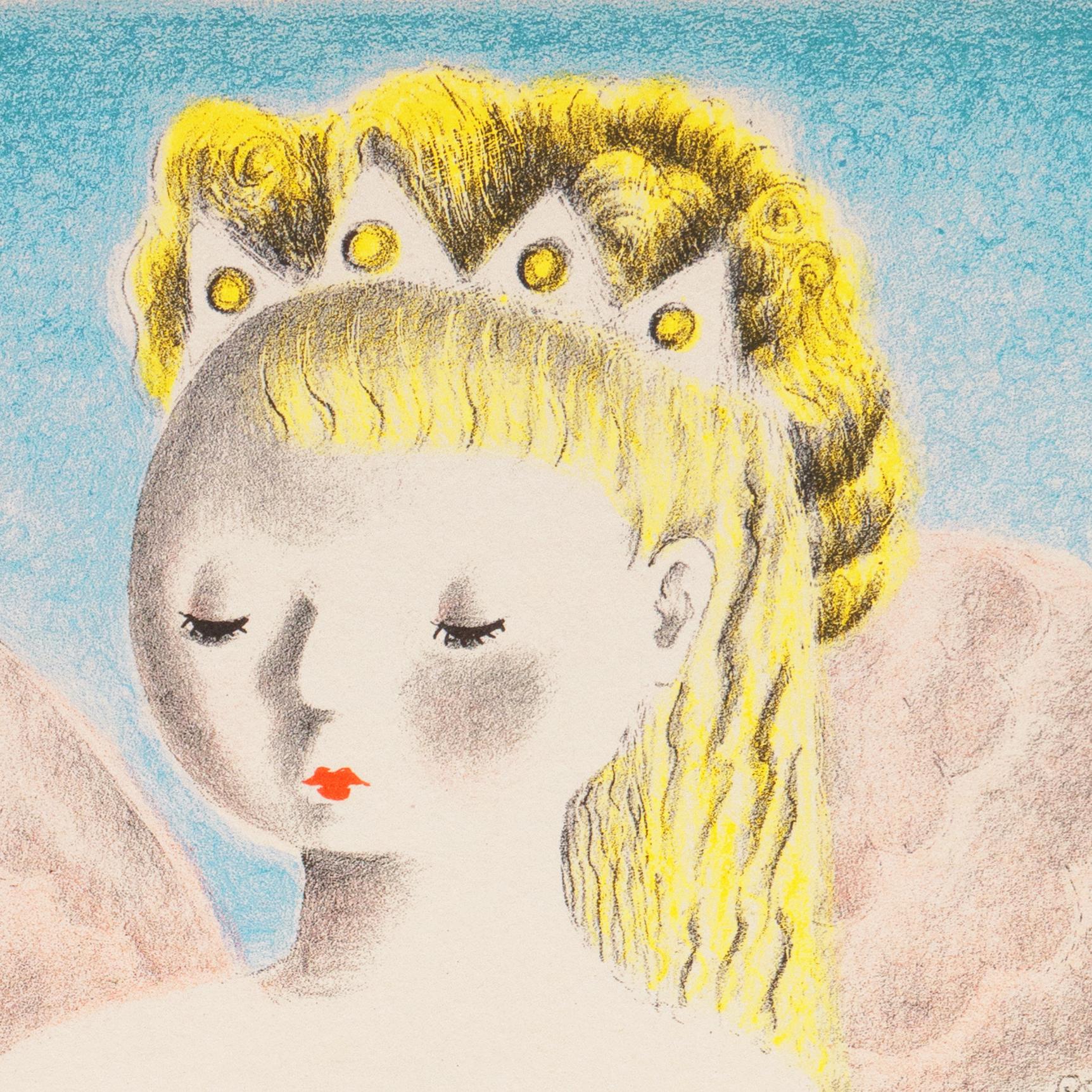 Angel and Harmony'', Art-déco-Lithographie, Künstlerin, Salon d''Automne, Paris (Art déco), Print, von Nura Ulreich