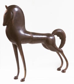 Etruscan Style Bronze Standing Horse (Equestrian, Mid-century, Antique)