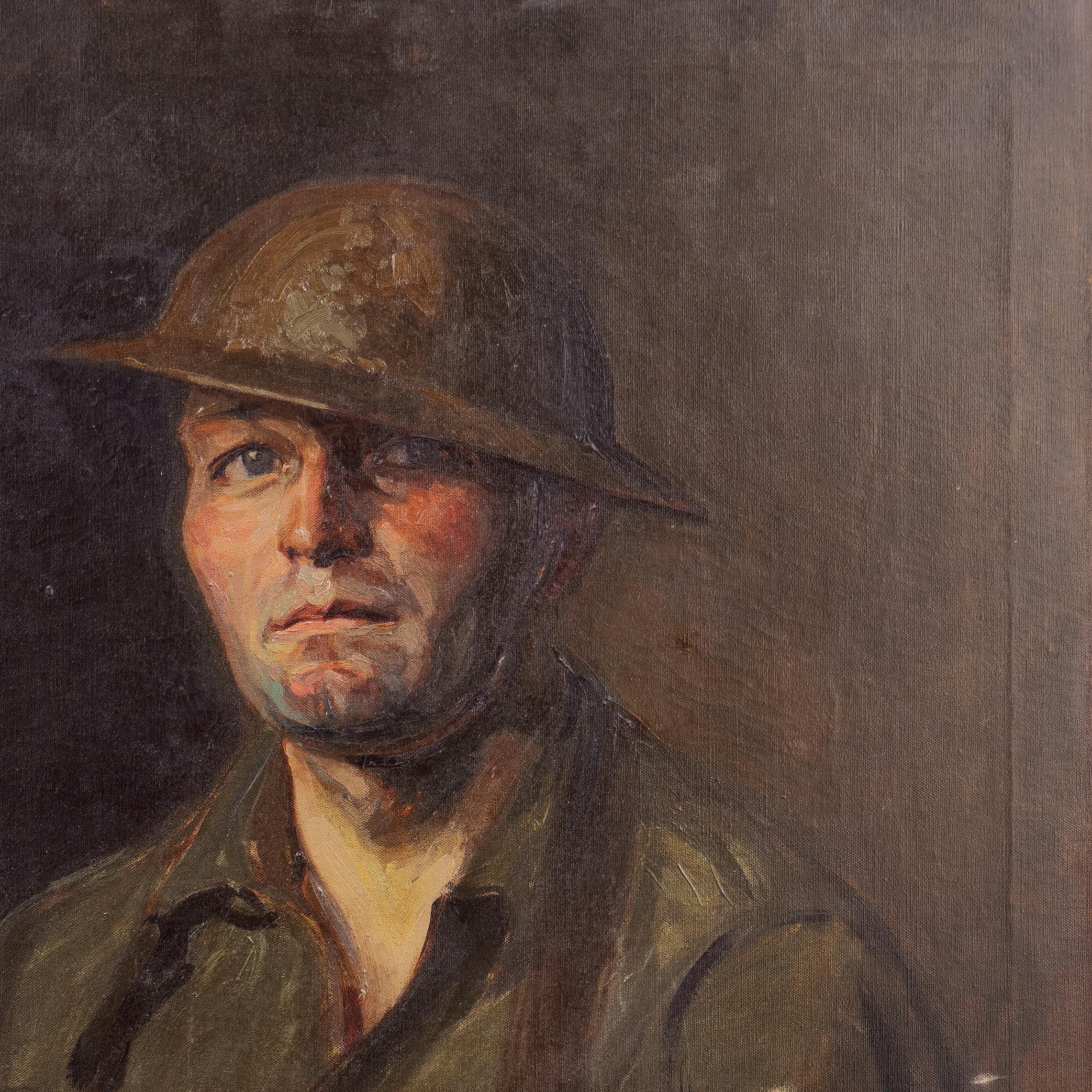'Tommy, English Soldier of the Great War', Large oil, World War II Infantryman 1