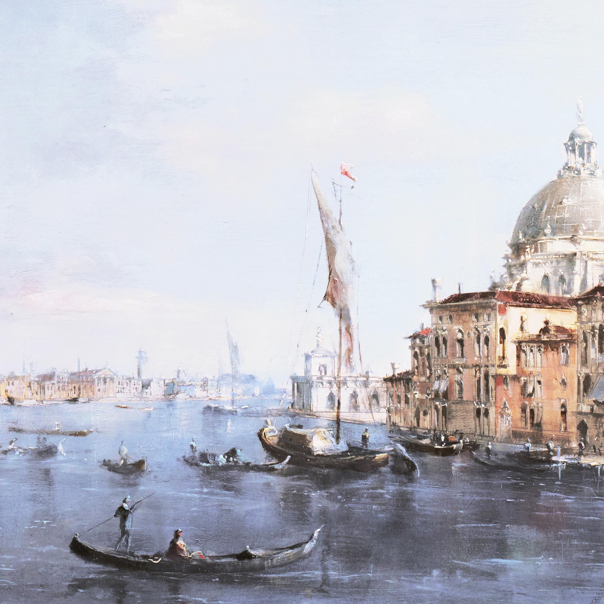 Venedig, Santa Maria della Salute vom Cannaregio-Kanal'', großes venezianisches Ölgemälde im Angebot 9