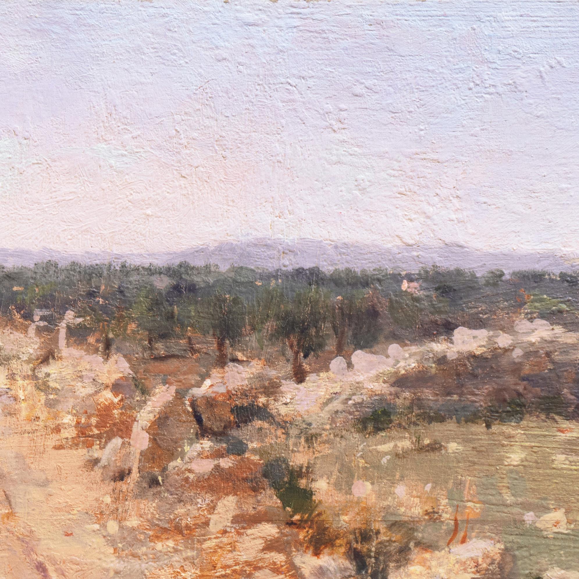 « Paysage à l'extérieur de Bari », huile apulienne, impressionniste italienne, Machiaioli en vente 4