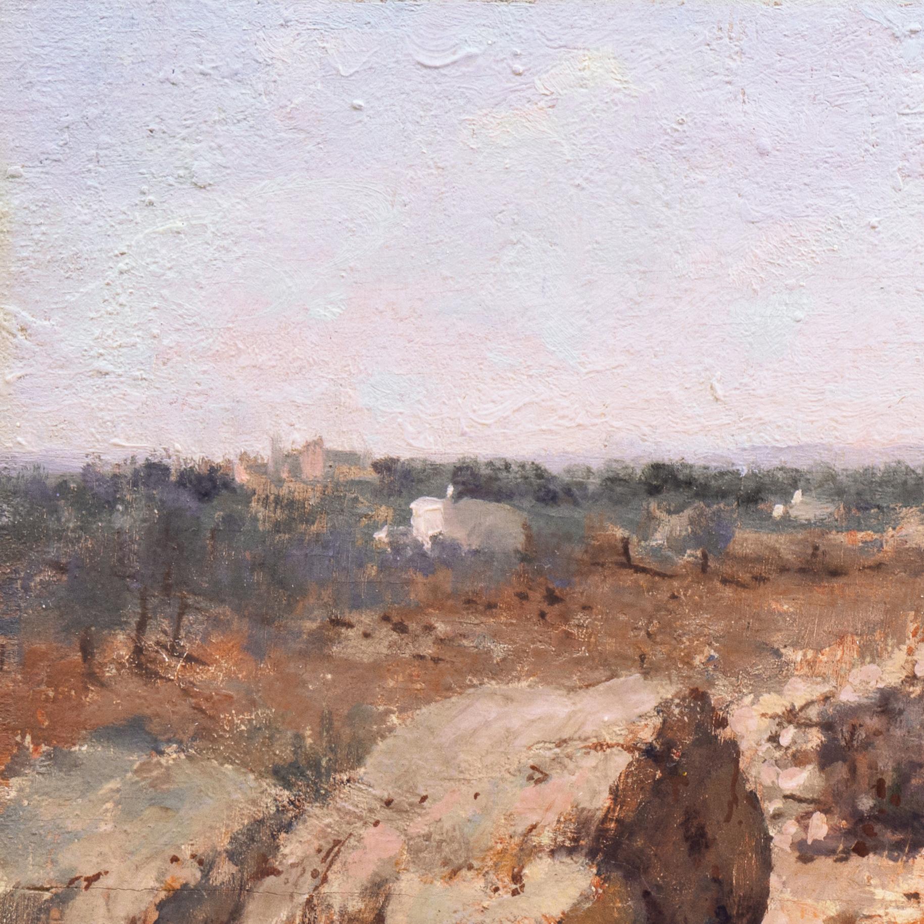 'Landscape outside Bari', Apulian oil, Italian Impressionist, Machiaioli For Sale 1