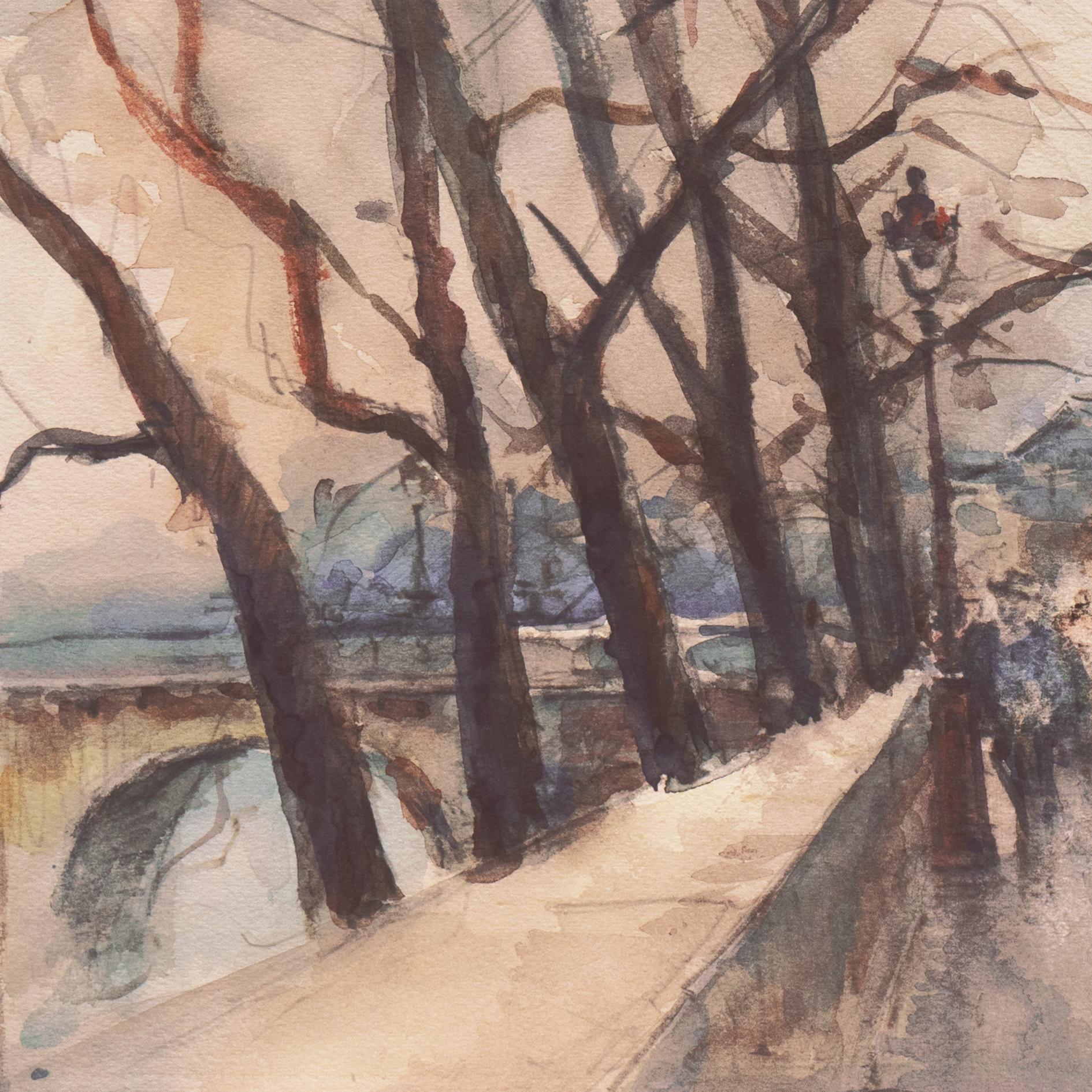 'Paris in the Rain', Impressionist View with the Seine and the Pont Neuf 1