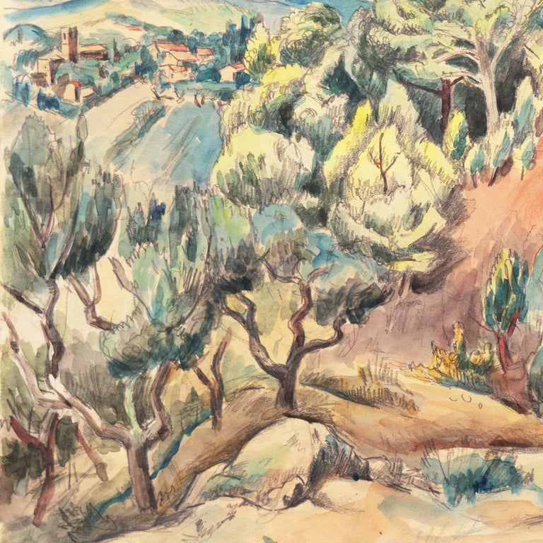 'Maussane', Cote d'Azur, France, Modernist Landscape, Ecole-des-Beaux Arts, AIC For Sale 2