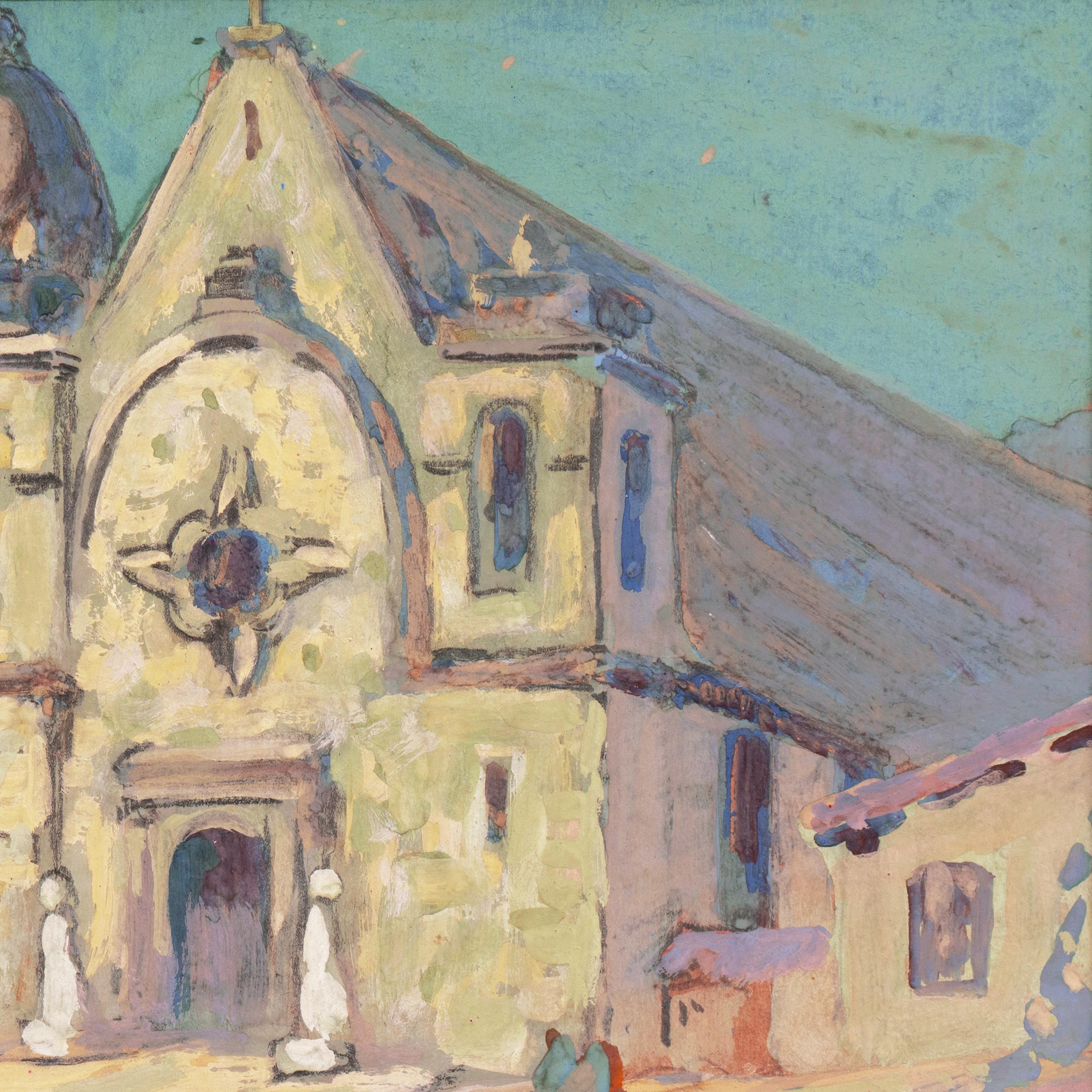 'Carmel Mission', California Impressionism, Woman Artist, New York School of Art For Sale 2