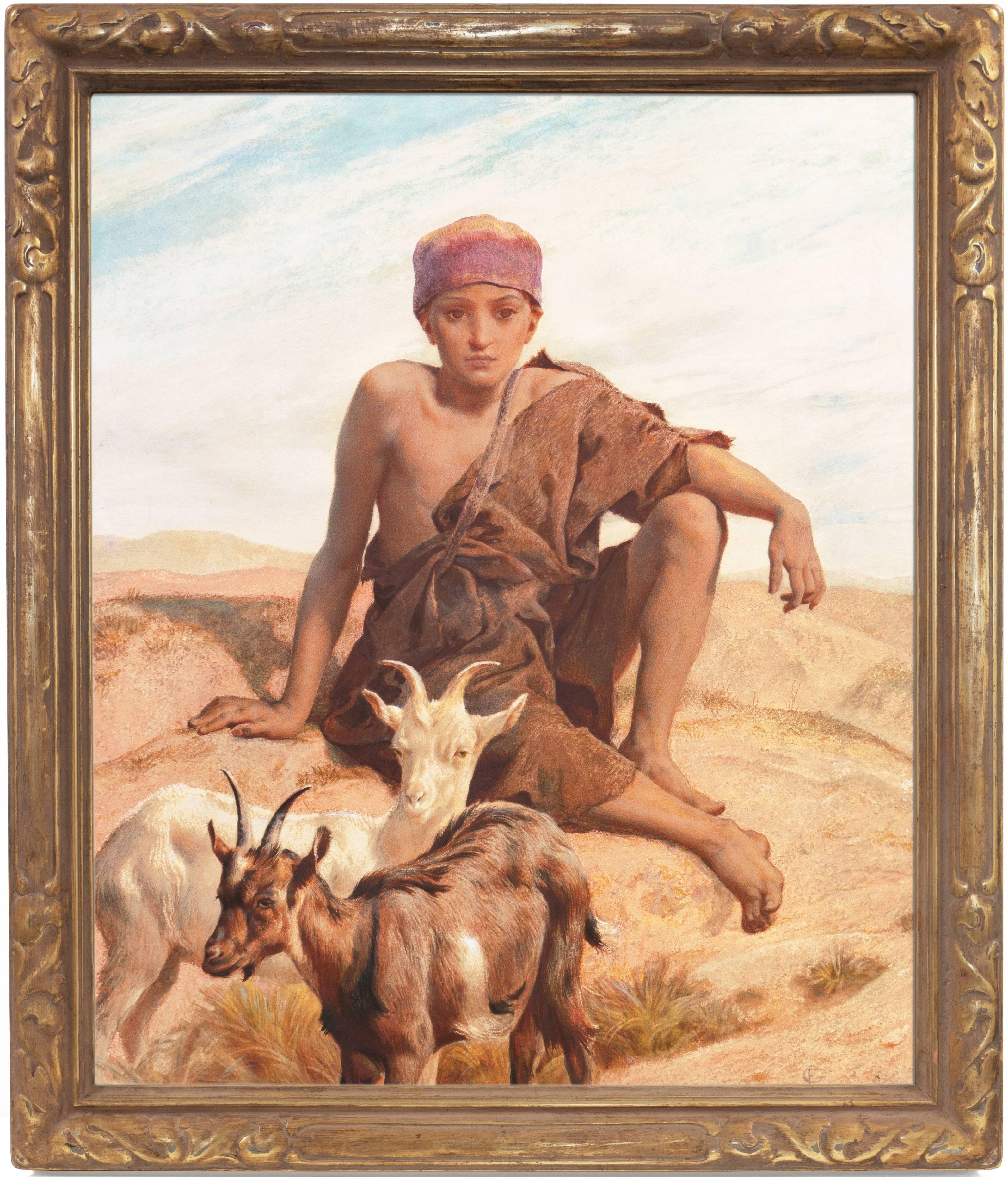 „A Young Goatherd“, Orientalismus, Ägypten, Algerien, Marokko, Königliche Akademie, Benezit – Art von Frederick Goodall R.A.