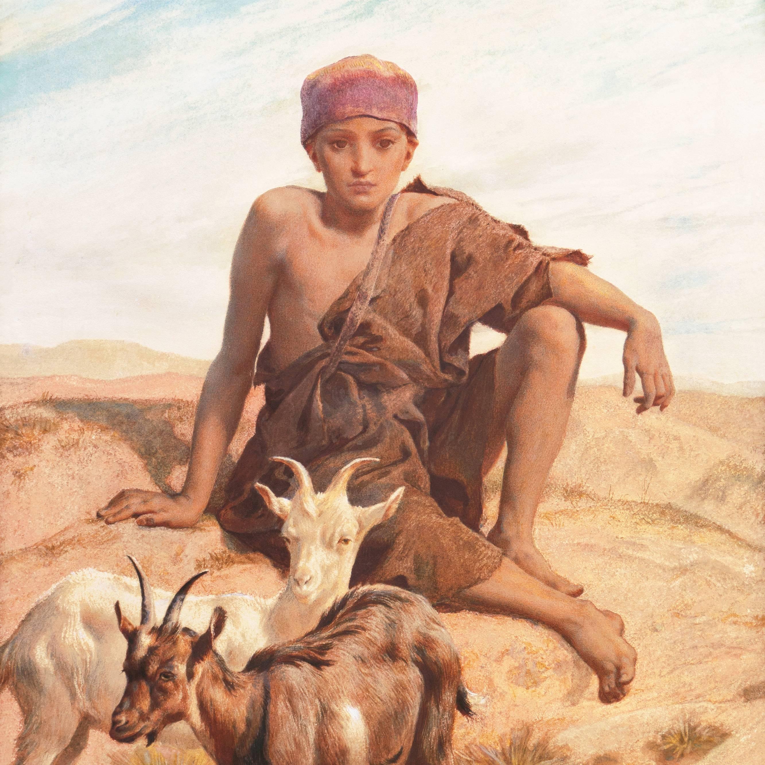 „A Young Goatherd“, Orientalismus, Ägypten, Algerien, Marokko, Königliche Akademie, Benezit im Angebot 1