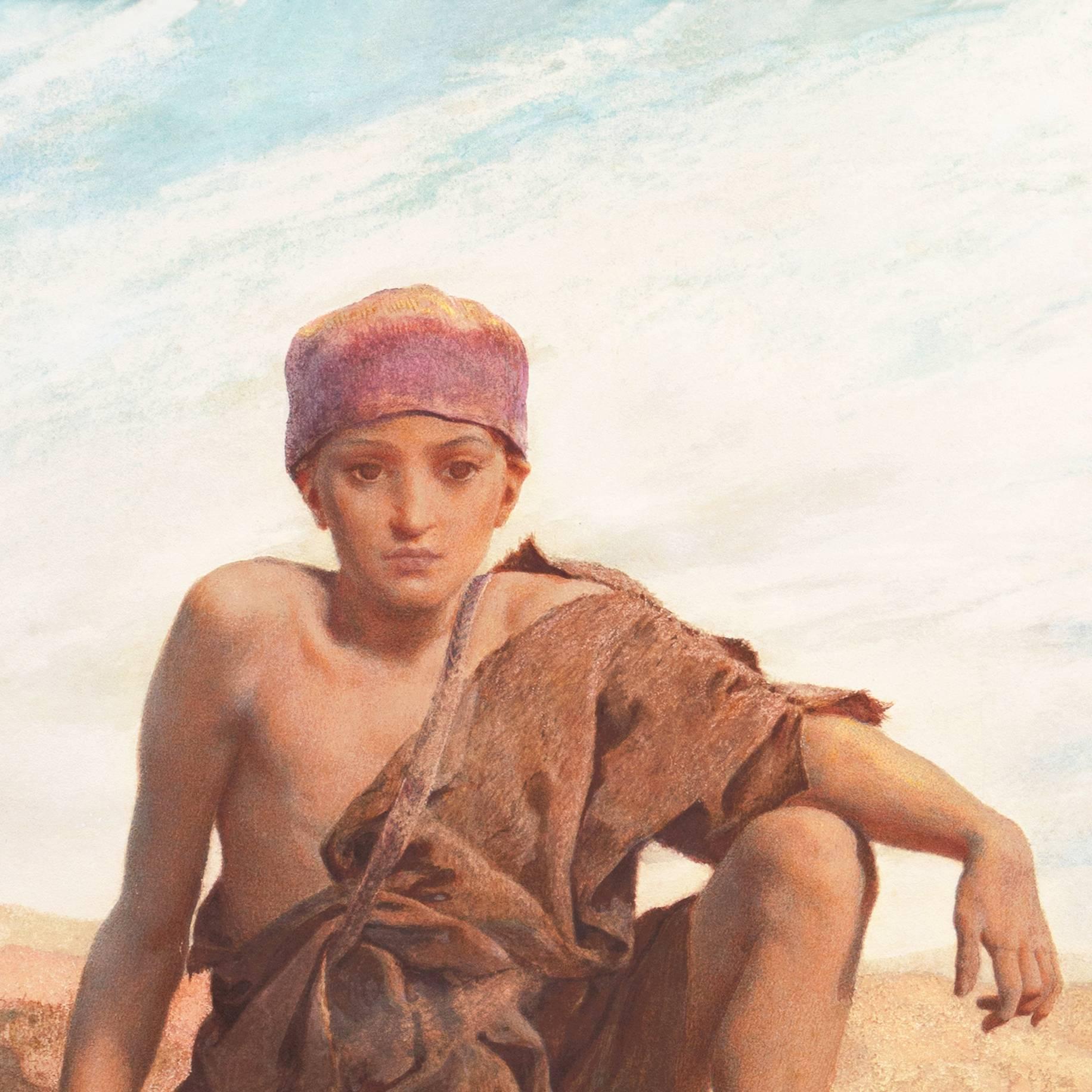 „A Young Goatherd“, Orientalismus, Ägypten, Algerien, Marokko, Königliche Akademie, Benezit im Angebot 2