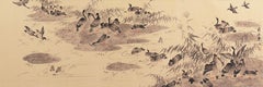 'Geese on a Lake', Chinese scroll, calligraphy, Sumi-e, Song, Yuan Dynasty