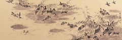 Retro  'Geese on a Lake', Chinese scroll, calligraphy, Sumi-e, Song, Yuan Dynasty