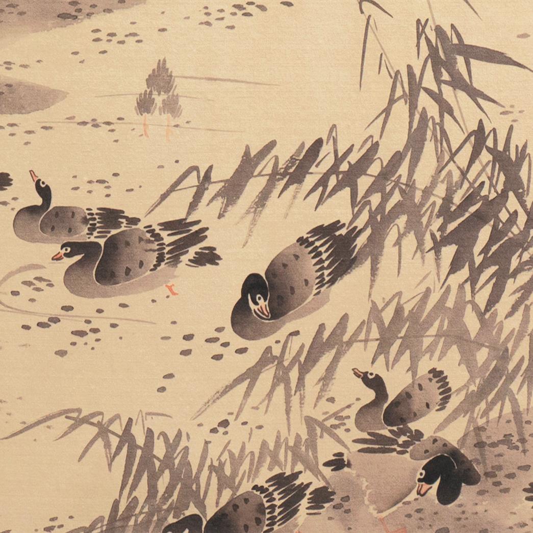  'Geese on a Lake', Chinese scroll, calligraphy, Sumi-e, Song, Yuan Dynasty For Sale 2