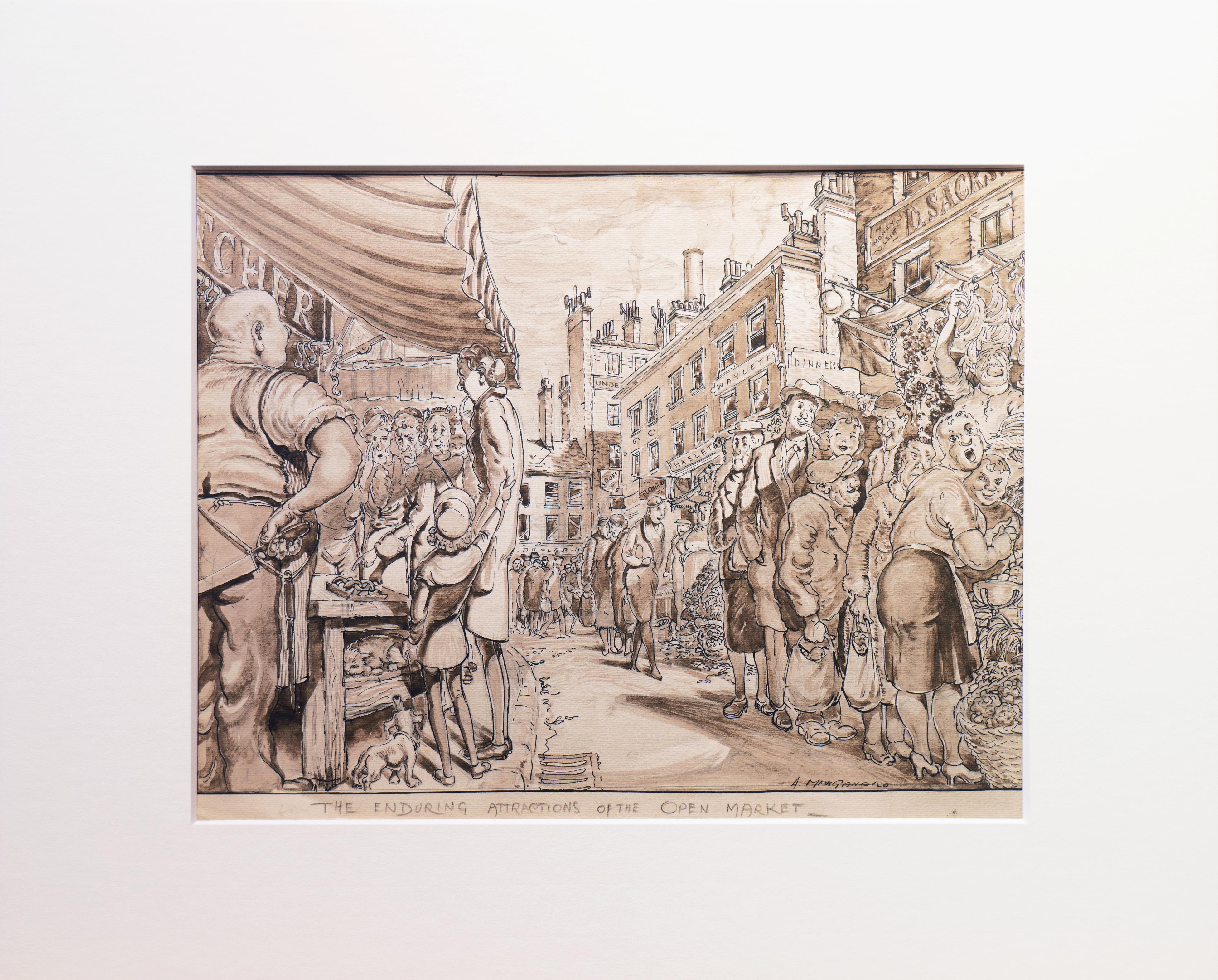 „Die fesselnden Reize des freien Marktes“, Satire des Kapitalismus (Realismus), Art, von Antonio Manganaro