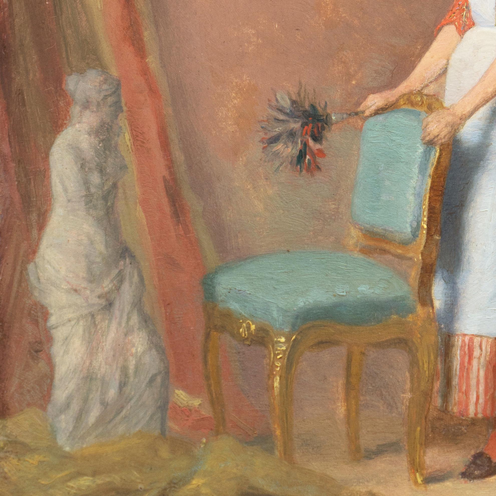 'The Contemplation of Beauty', Ecole des Beaux Arts, Geneva, Venus de Milo - Brown Interior Painting by Emile-François David