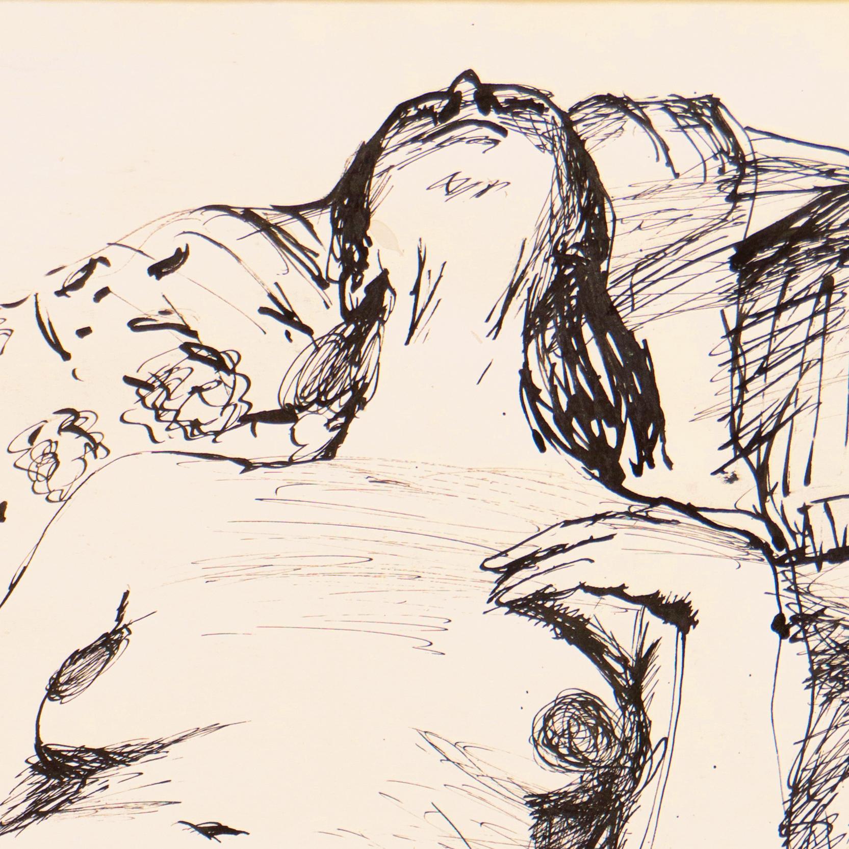 'Reclining Nude', Bay Area Figurative School, CSFA, San Francisco, California - Post-Impressionist Art by Elmer Nelson Bischoff