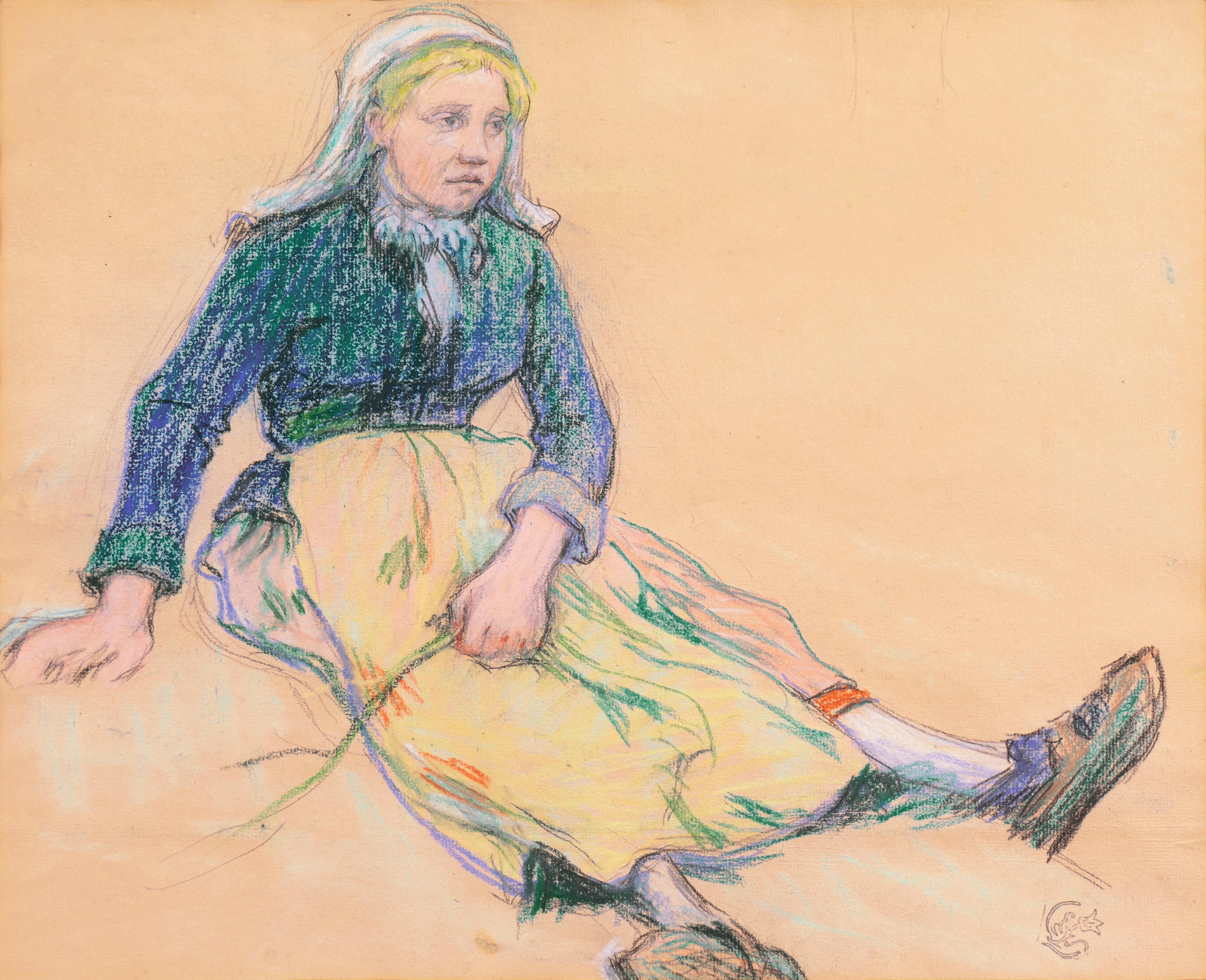 'La Ramasseuse de Varech', Brittany, Young Bretonne Kelp Gatherer, Paul Gauguin - Art by Claude Emile Schuffenecker