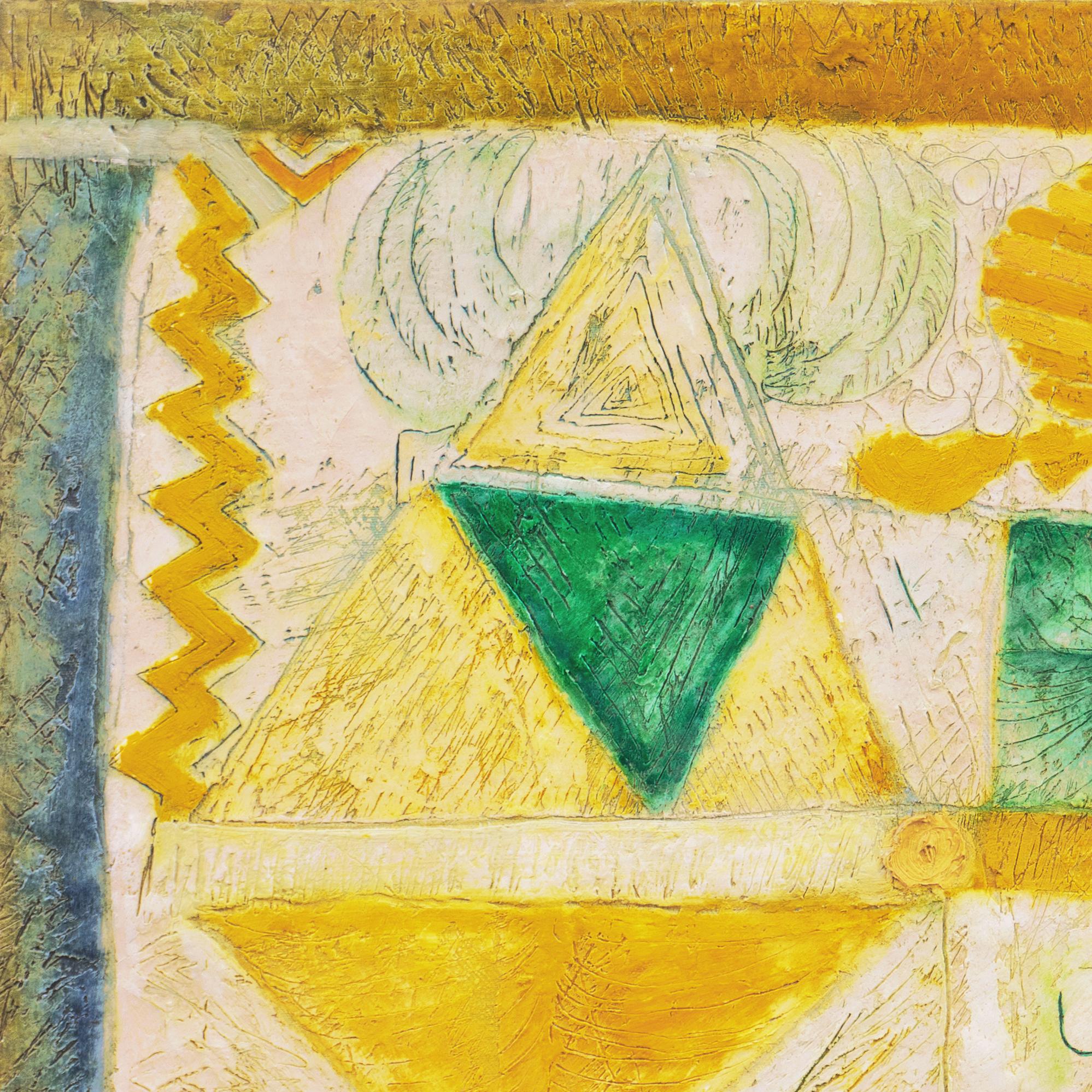 'Astratto organico in giallo e verde', Giacarta, Indonesian Art Academy, Gand in vendita 1