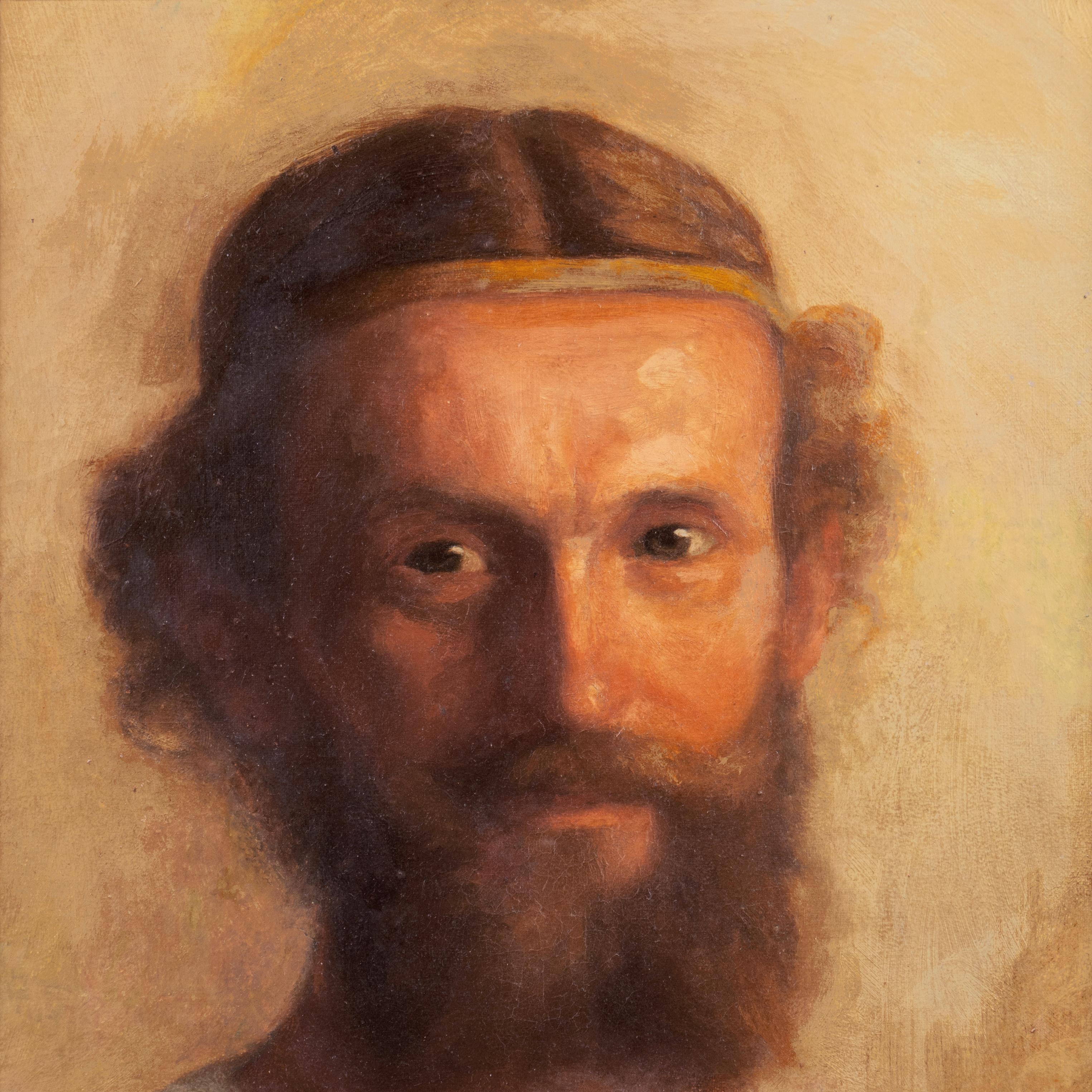 'Prophet', Chouinard Art Institute, Biblical, Old Testament, Early Christian - Brown Portrait Painting by Homer Williams