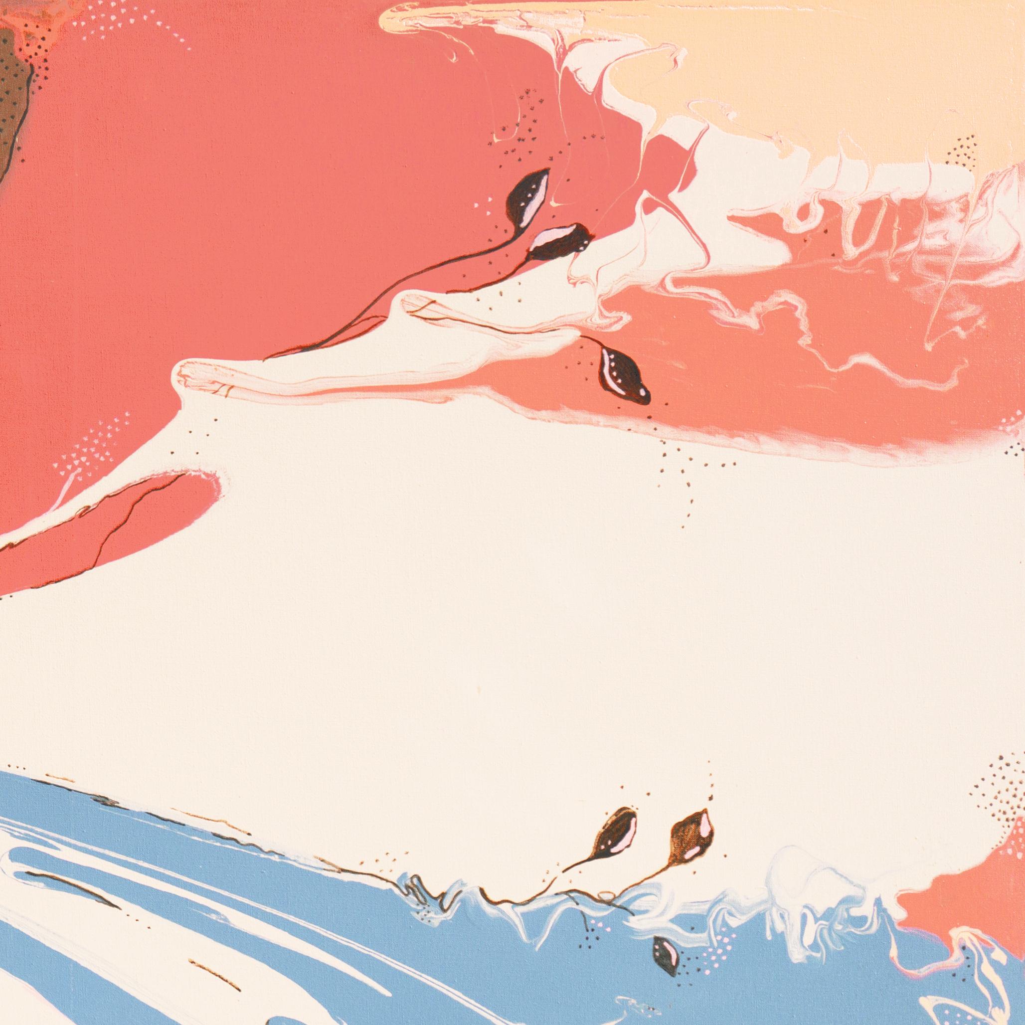 « Abstract, Rose & Parchment » (Abstract, Rose & Parchment), artiste du Minnesota, grande huile psychédélique en vente 2