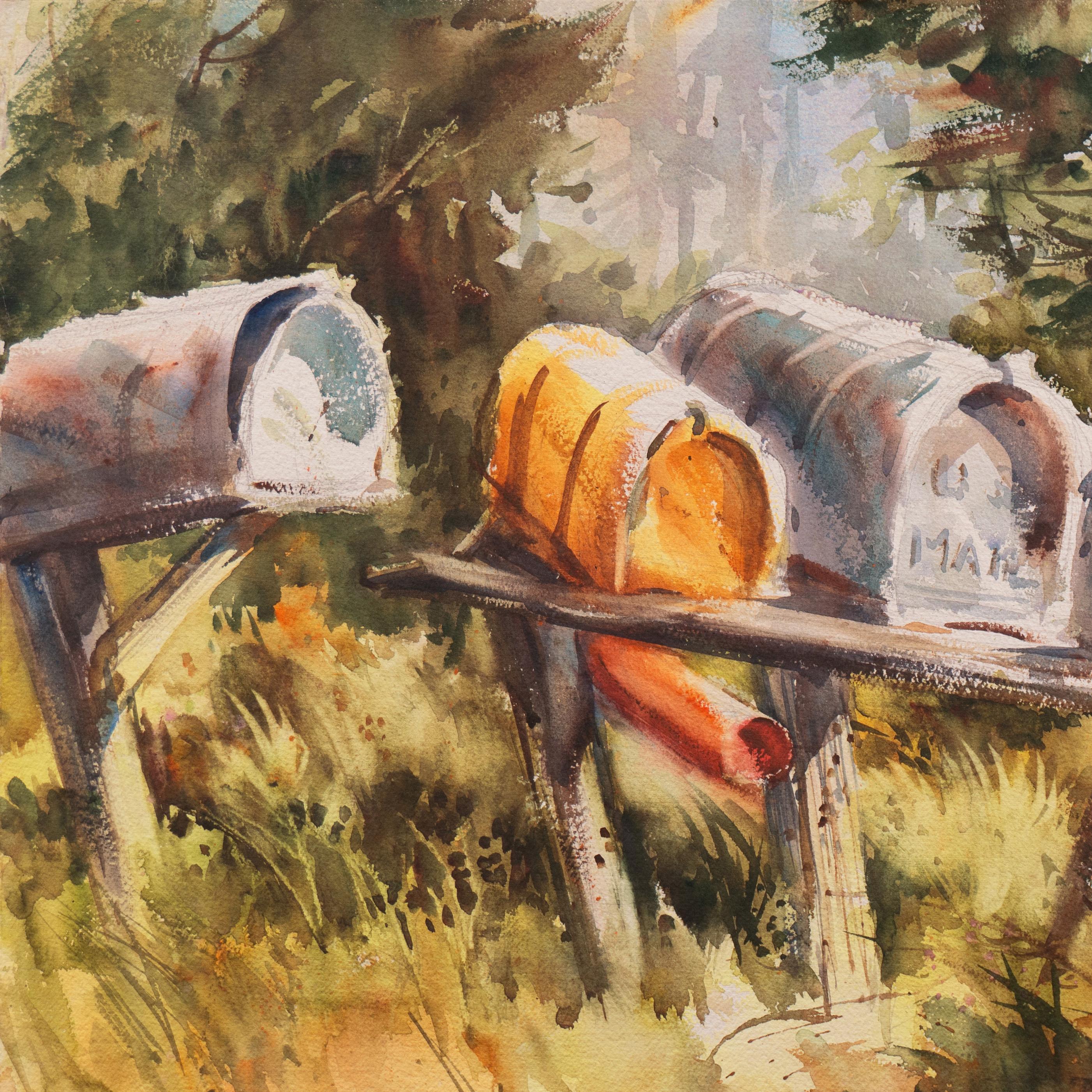 „Rural Mailboxes“, kalifornische Künstlerin, Society of Western Artists im Angebot 5
