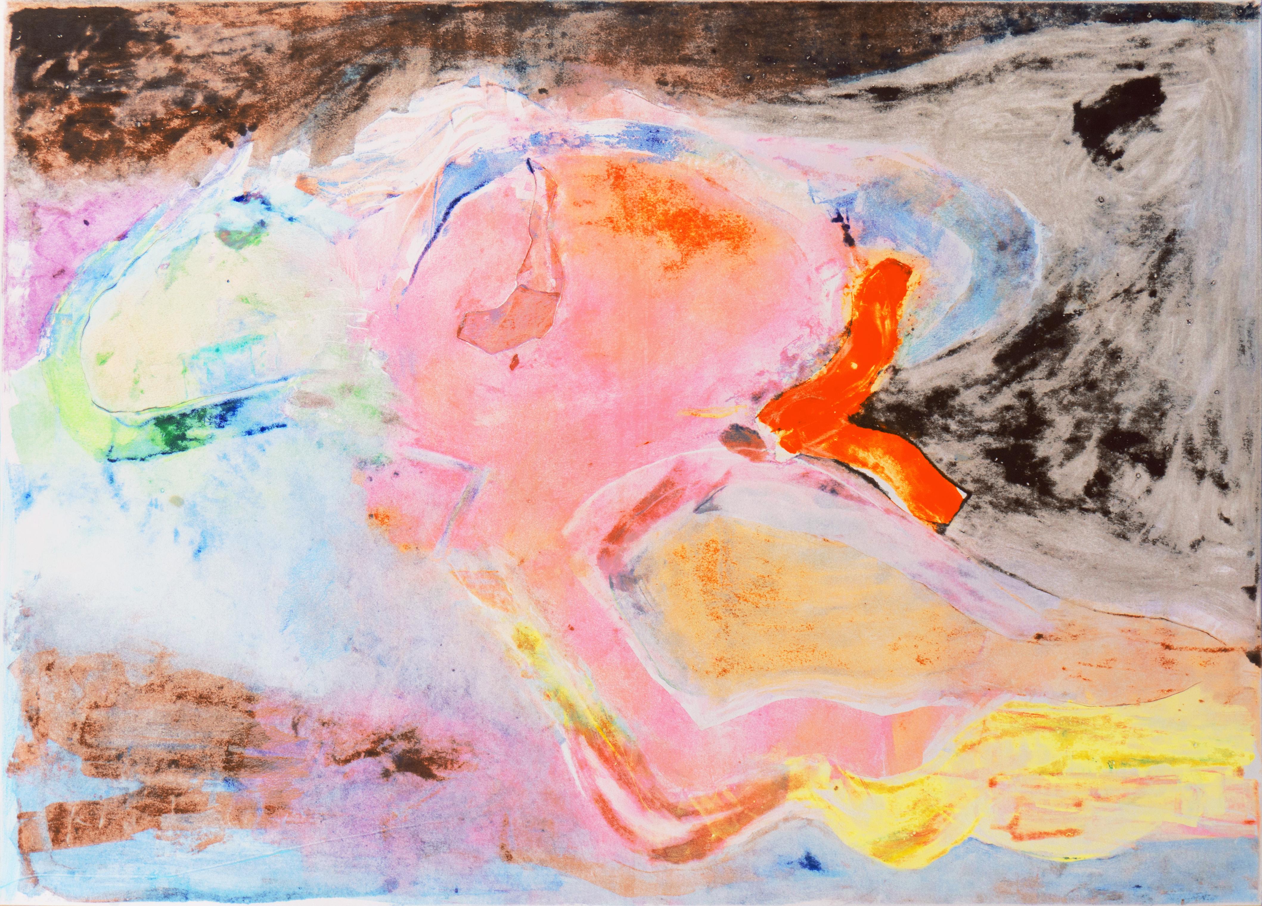 Abstract Print di Miklos Pogany - 'Flight to Byzantium', grande monotipo astratto dell'artista della Baia di San Francisco