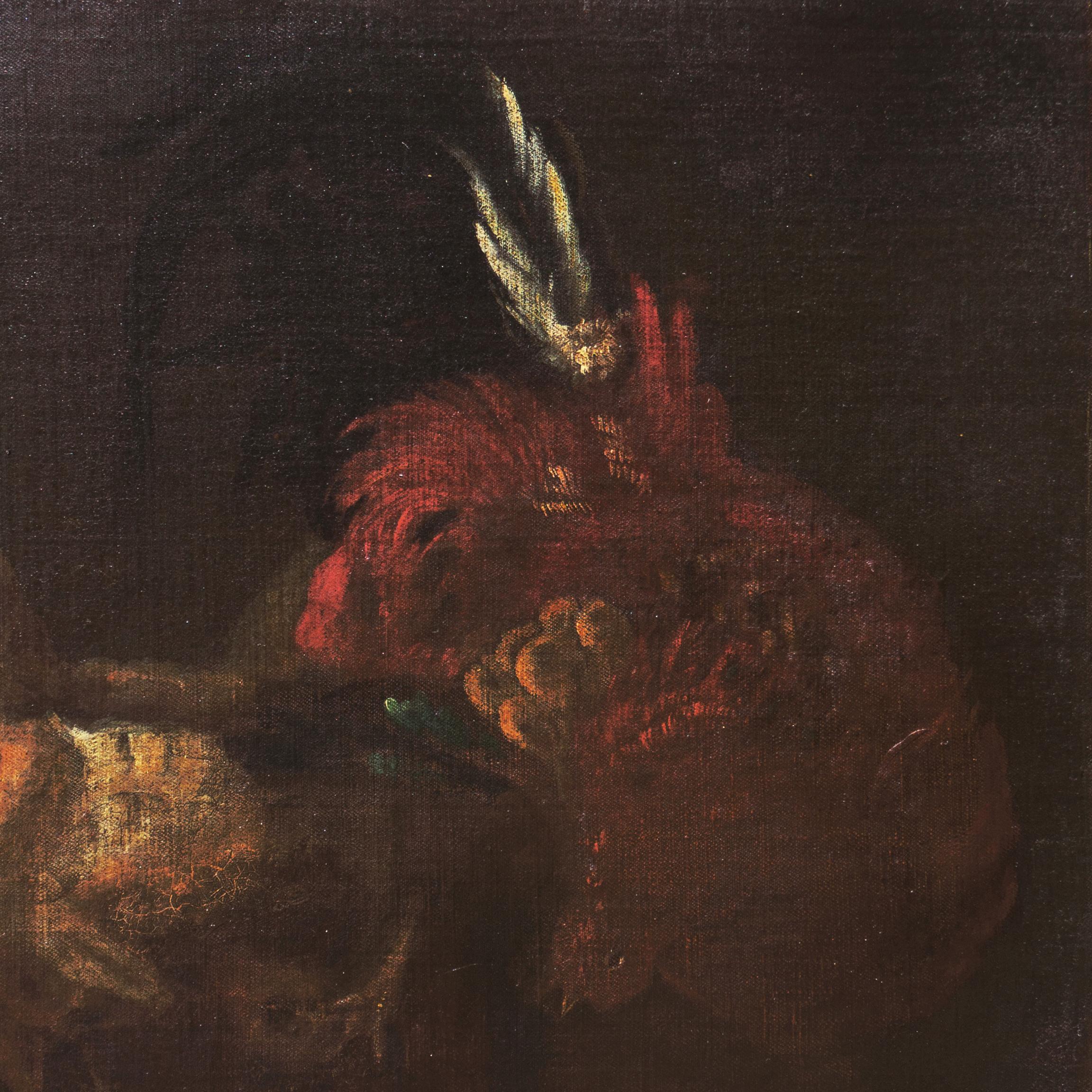 'Cock Fight', 17th Century French School - Black Animal Painting by Unknown