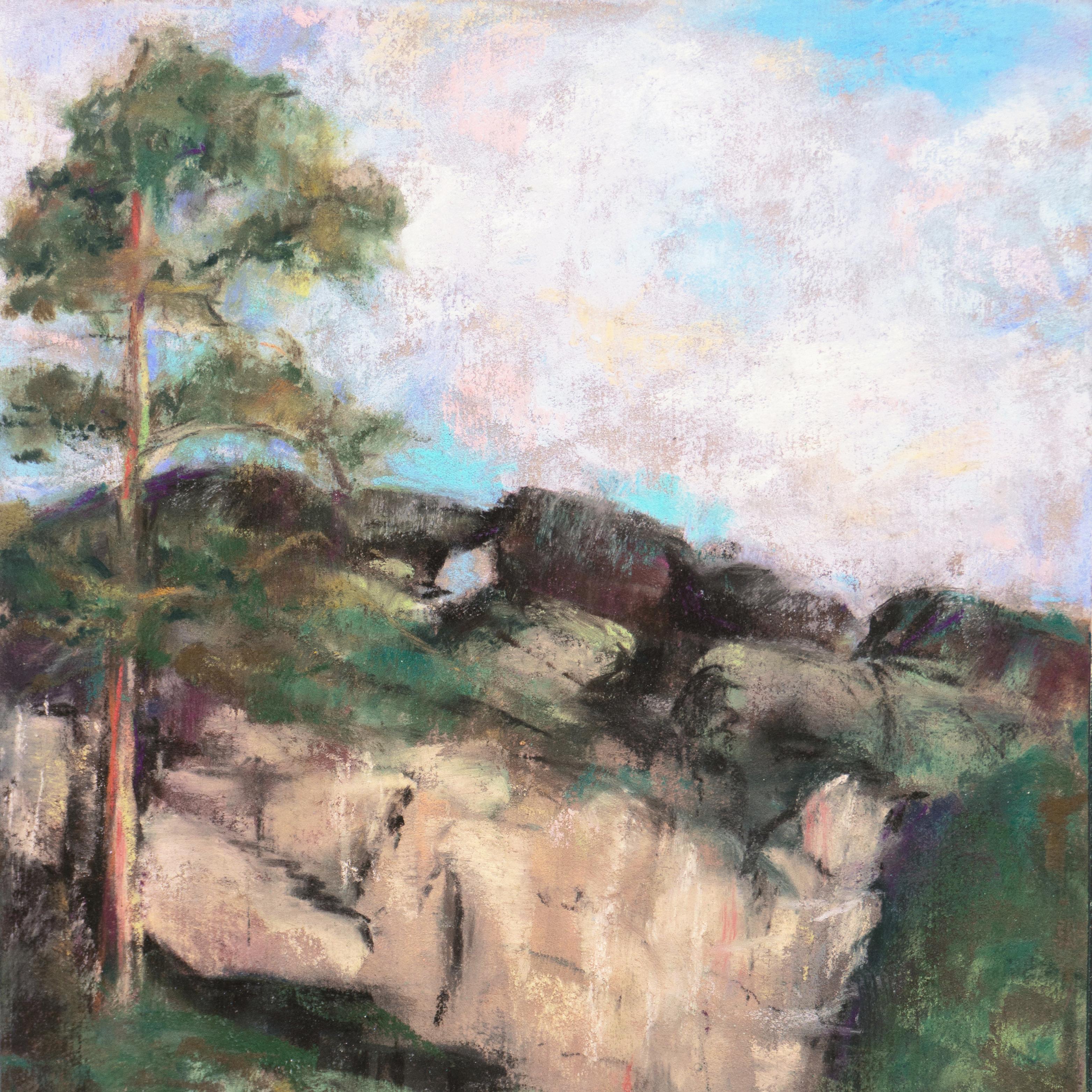 Firmado abajo a la derecha, 'L. L. Rahm' por Laura Rahm (estadounidense, siglo XX); acompañado de antigua etiqueta de exposición.
Dimensiones en mate: 14,25 x 0,25 x 11,75 pulgadas.

Laura Rahm ha expuesto y ha sido miembro del Ashland Art Center y