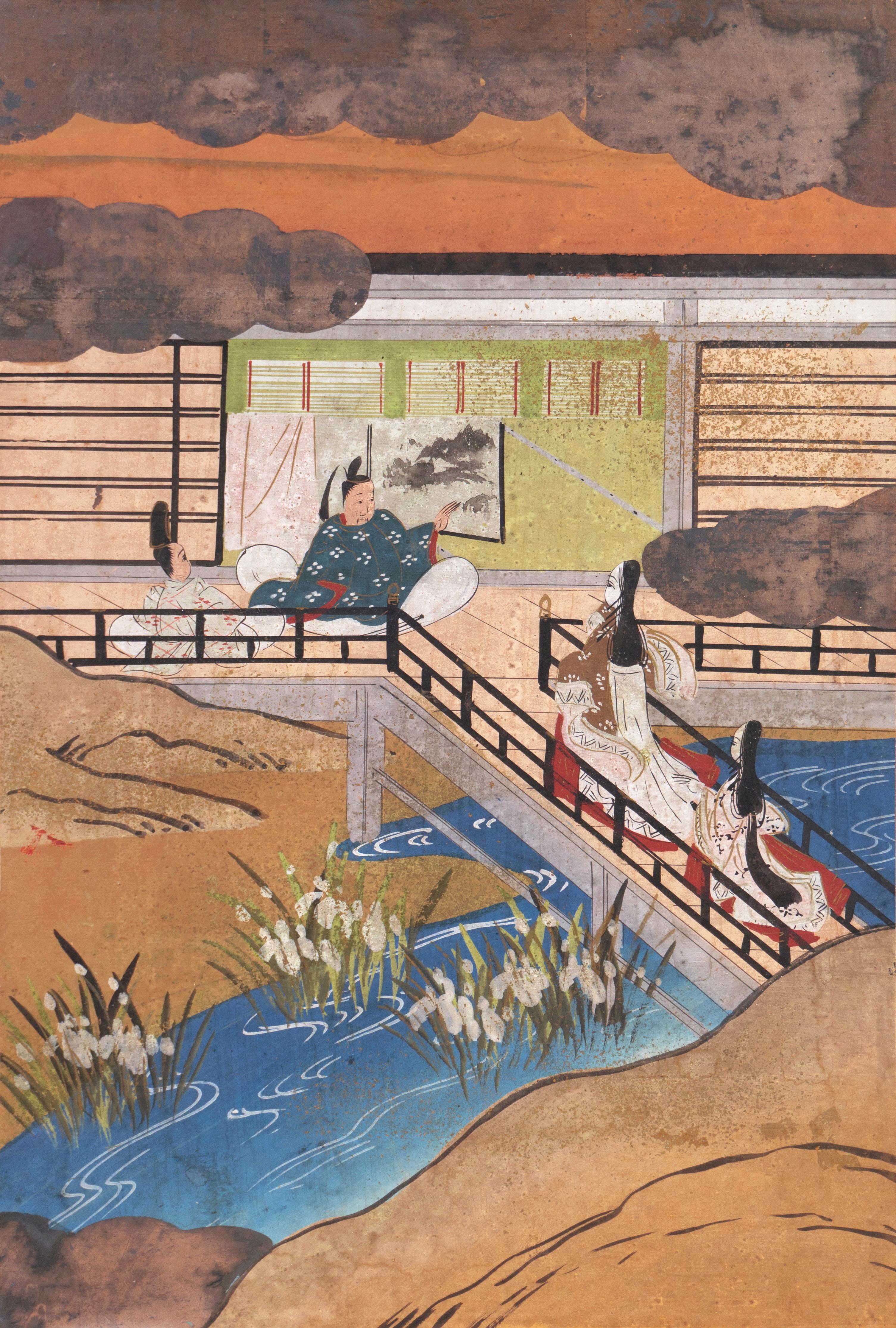 'Garden Landscape with River', 19th Century Kano School  For Sale 2
