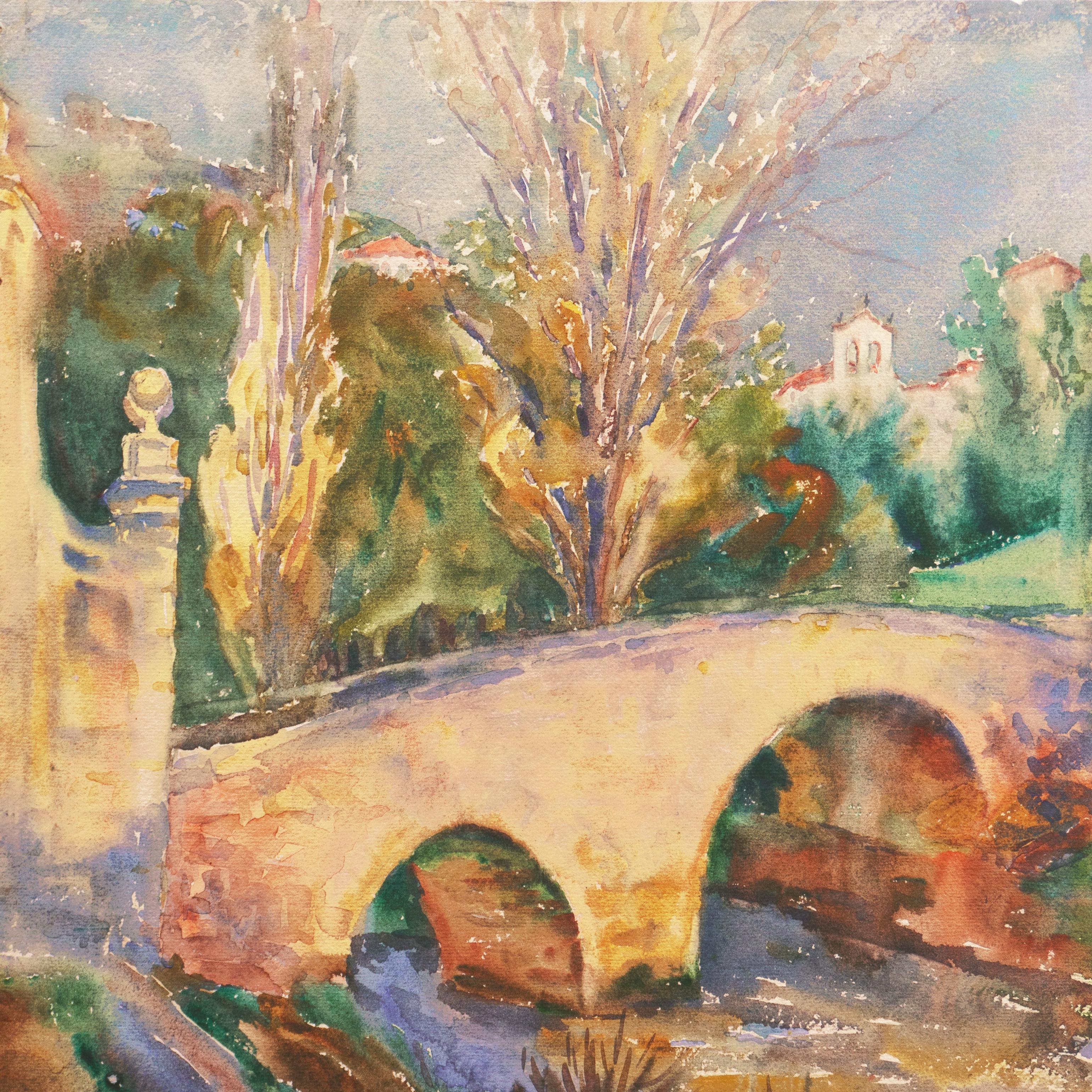 « Spanish Bridge, Segovia », Femme artiste, Salon de Paris, Cooper Union, ASL, PAFA - Impressionnisme Art par Elizabeth Gowdy Baker