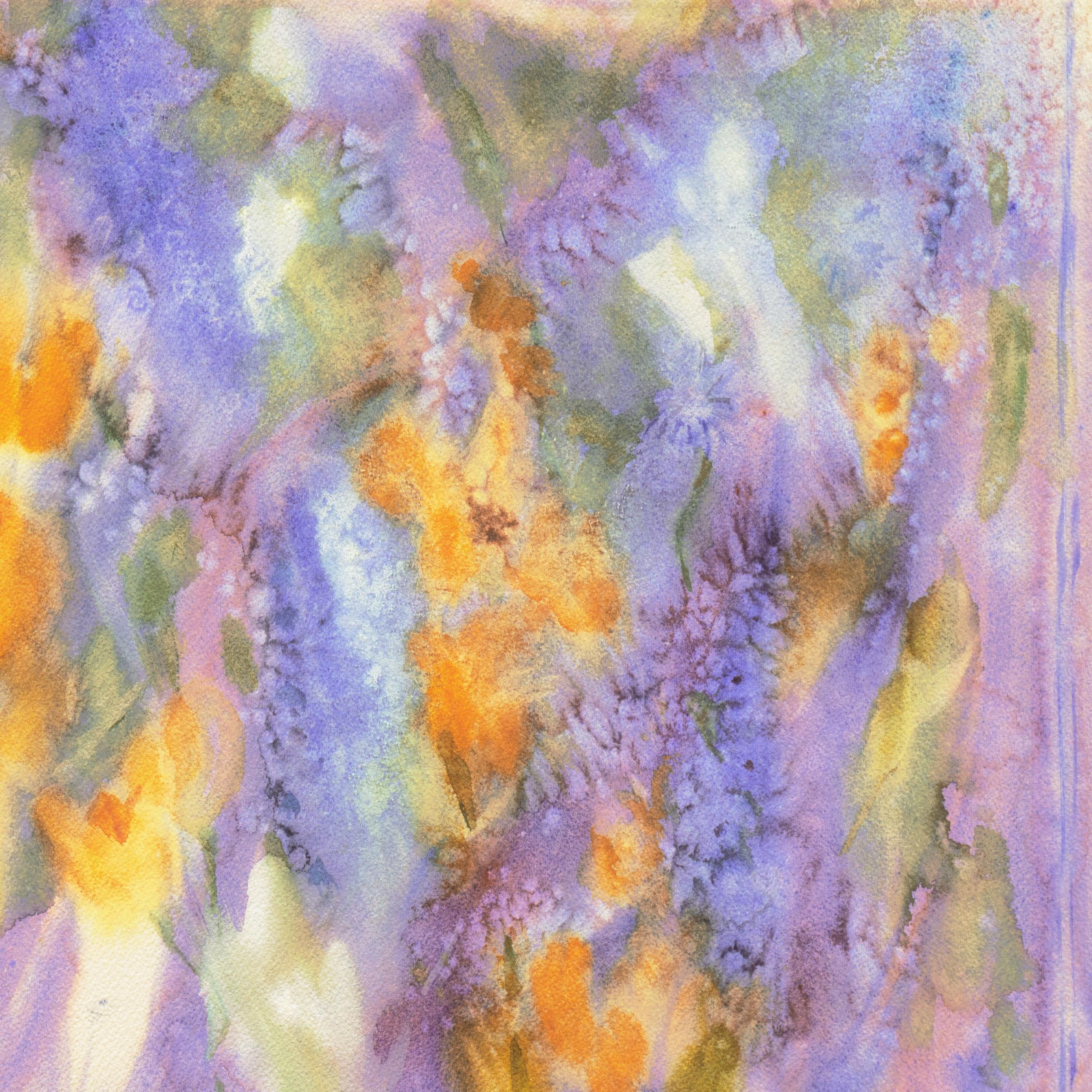'Lilac and Tulips', American School Floral Abstraction For Sale 3