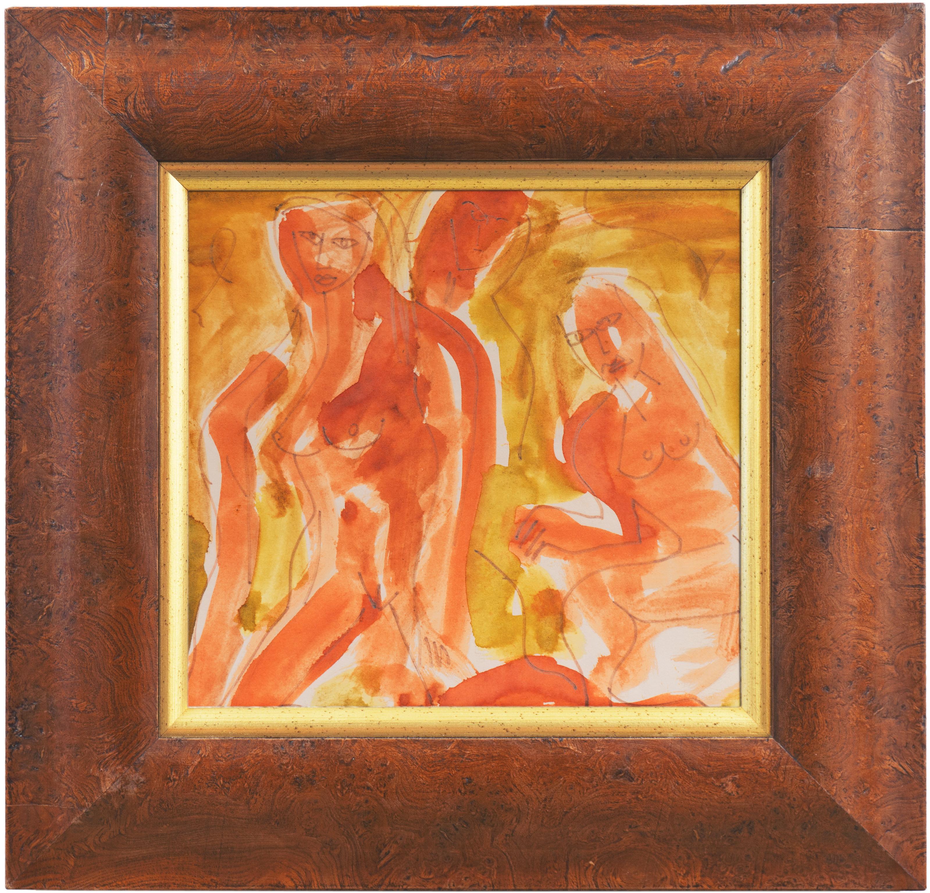 'Estudio de desnudo', Museo de Arte Moderno de París, Montevideo, Grupo de los 8, Benezit - Nude Naranja de Carlos Paez Vilaro