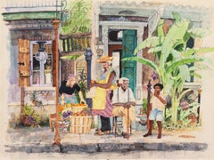 'Fruit Seller on the Banquette', New Orleans French Quarter, Louisiana