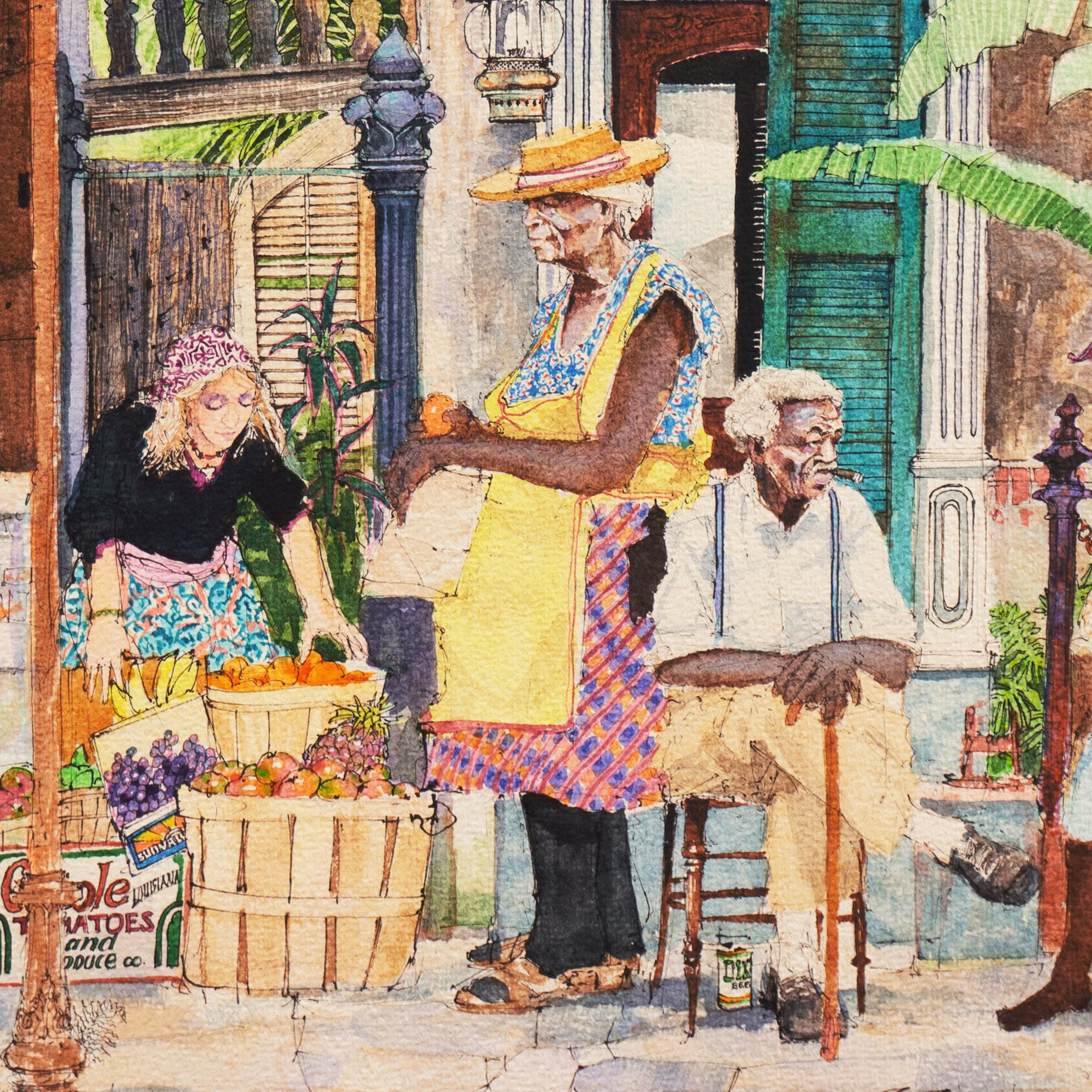 'Fruit Seller on the Banquette', New Orleans French Quarter, Louisiana 1