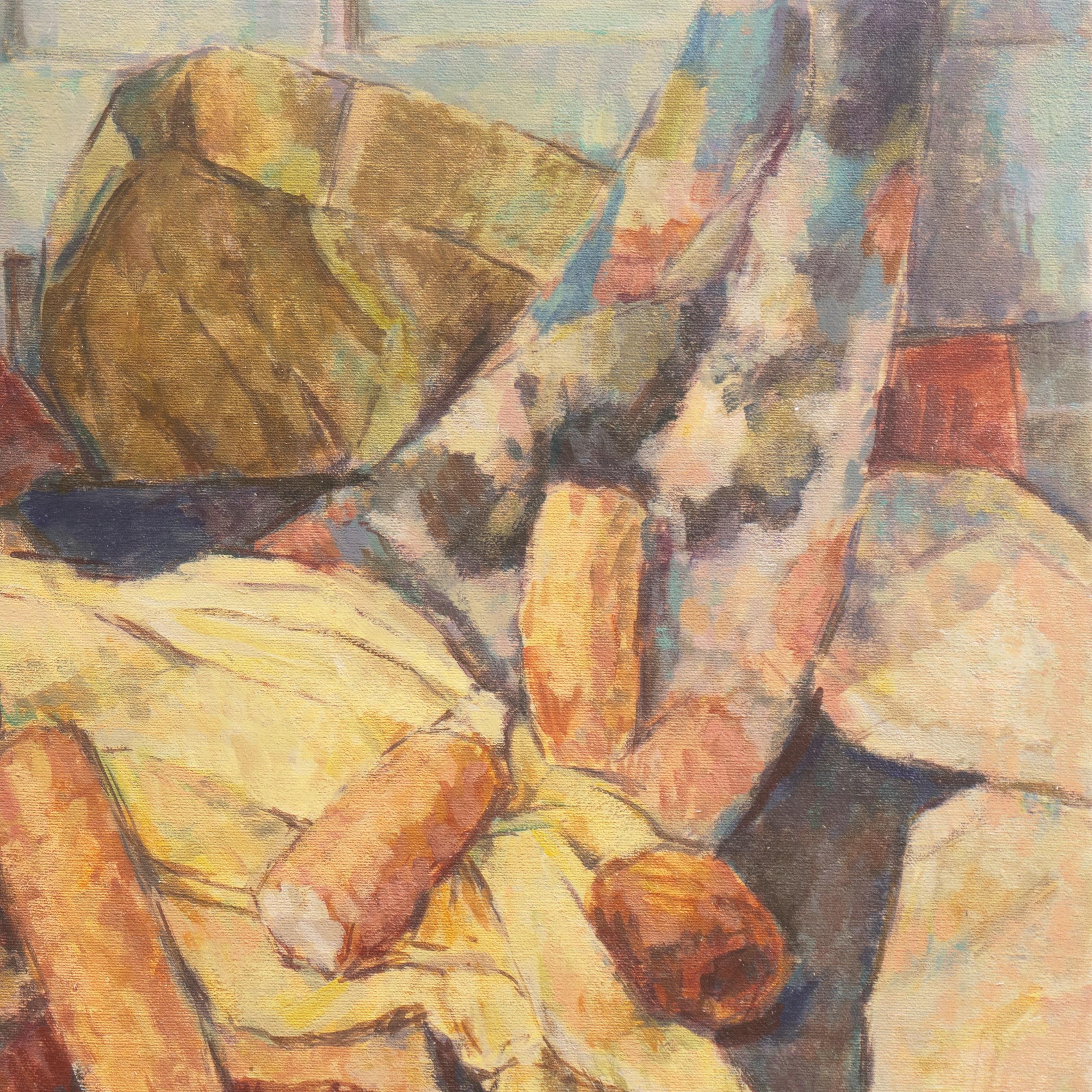 „Stillleben mit Brot“, ausgestellte Werke des Portland Art Museum, Reed College (Braun), Still-Life Painting, von Harry Widman