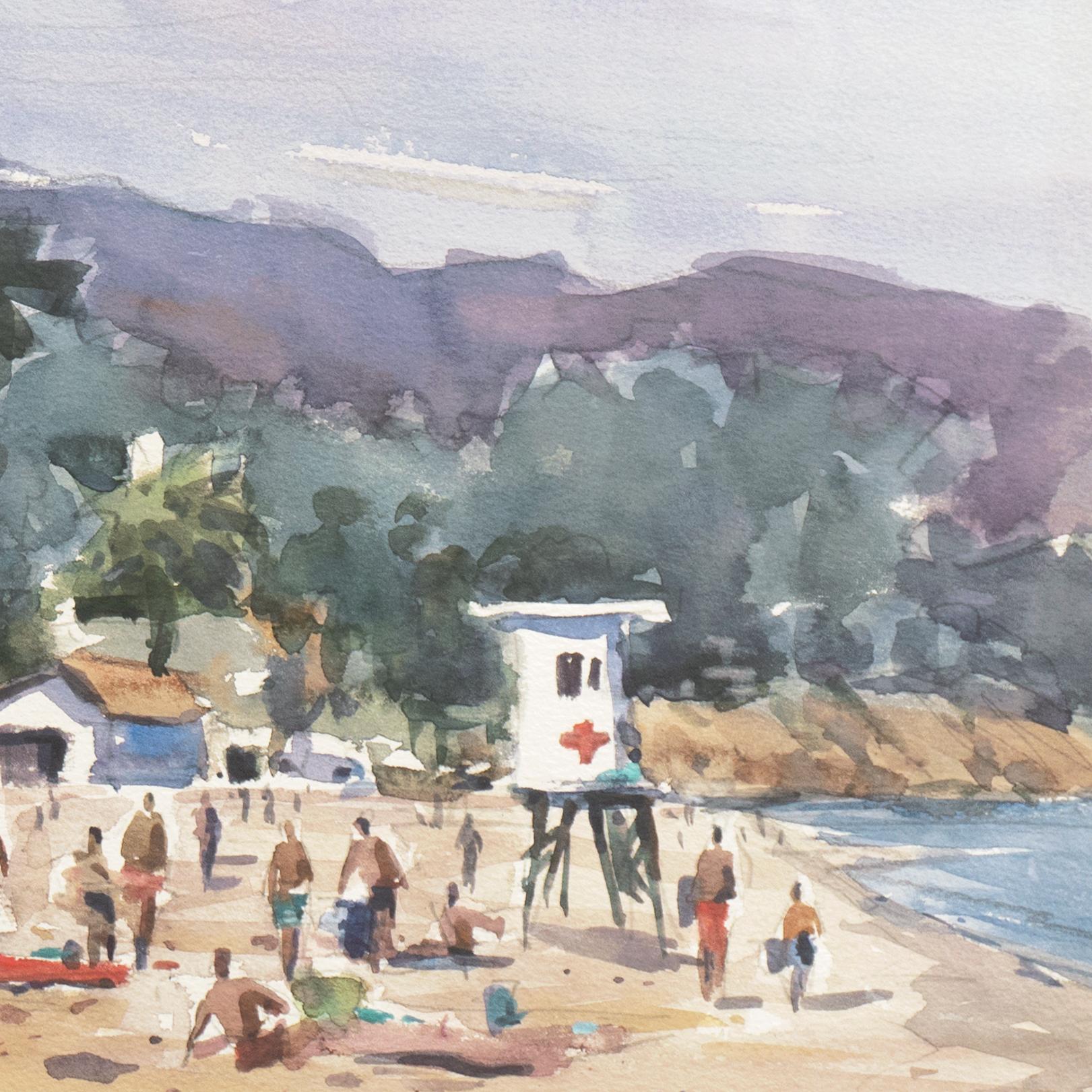 'Summer Clouds, East Beach, Santa Barbara', California, Instituto Allende - Impressionist Art by Tom Henderson
