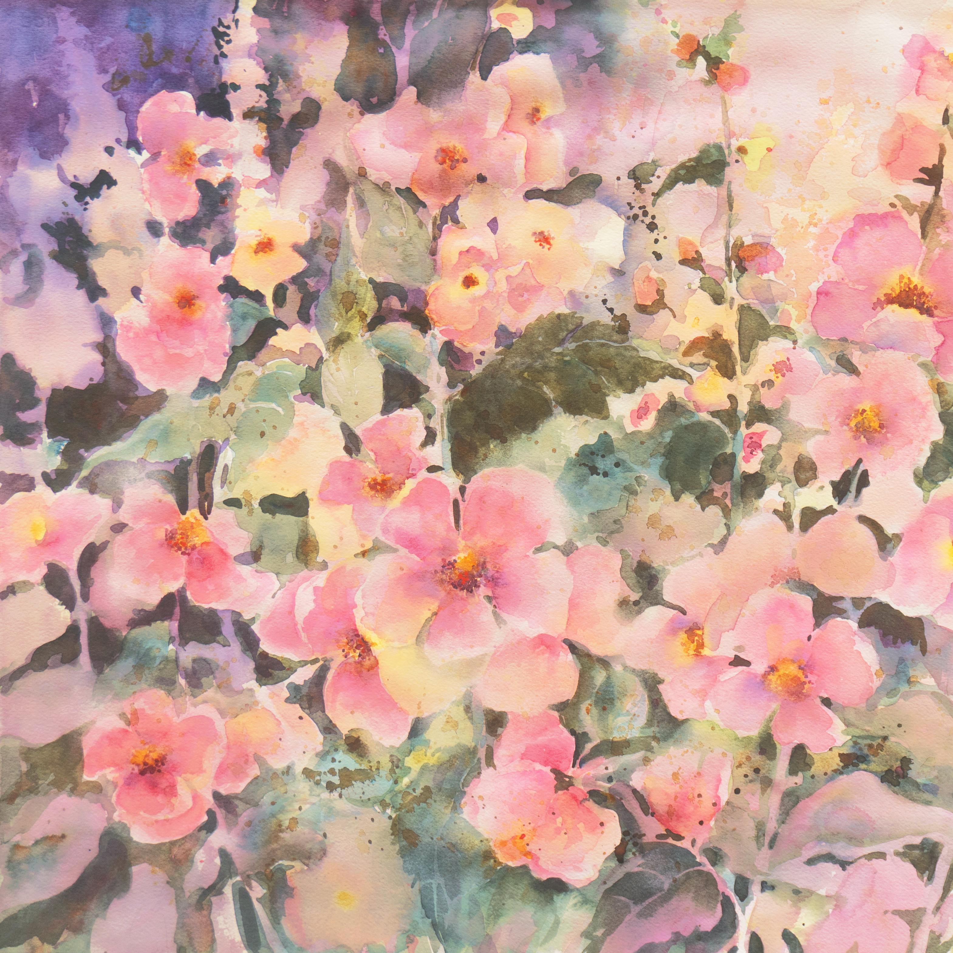 'Pink Daisies', California Watercolor Society, SWA, Künstlerin, Zoltan Szabo (Post-Impressionismus), Art, von Beverly Fields