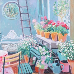'In the Potting Shed', Large Floral Oil, California College of Arts and Crafts