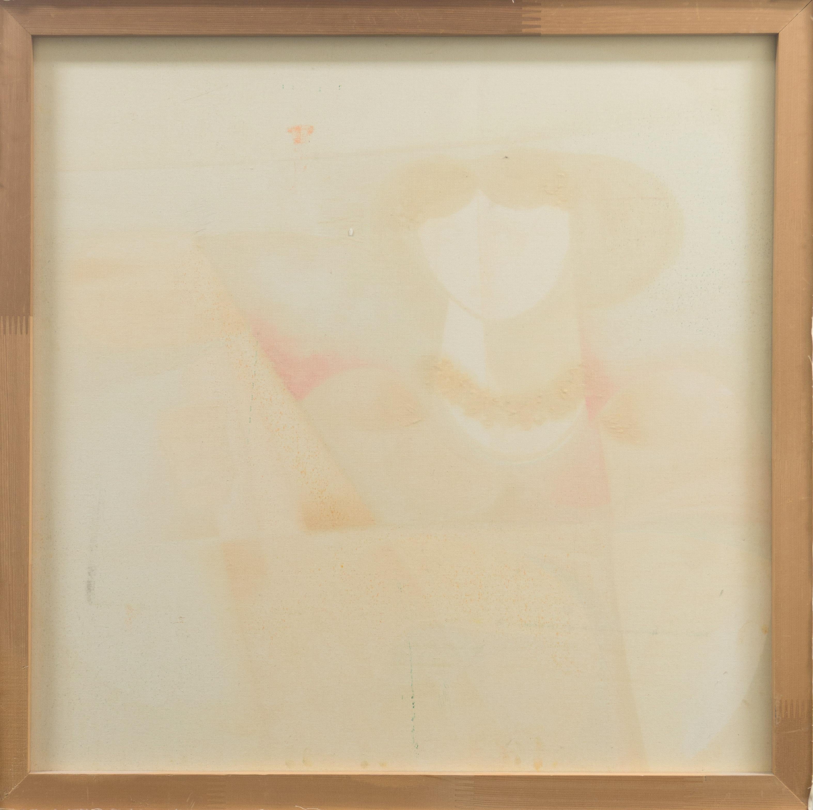 « Femme jouant de la luth », Nouveau Mouvement figuratif, Modernisme italien, grande huile en vente 5