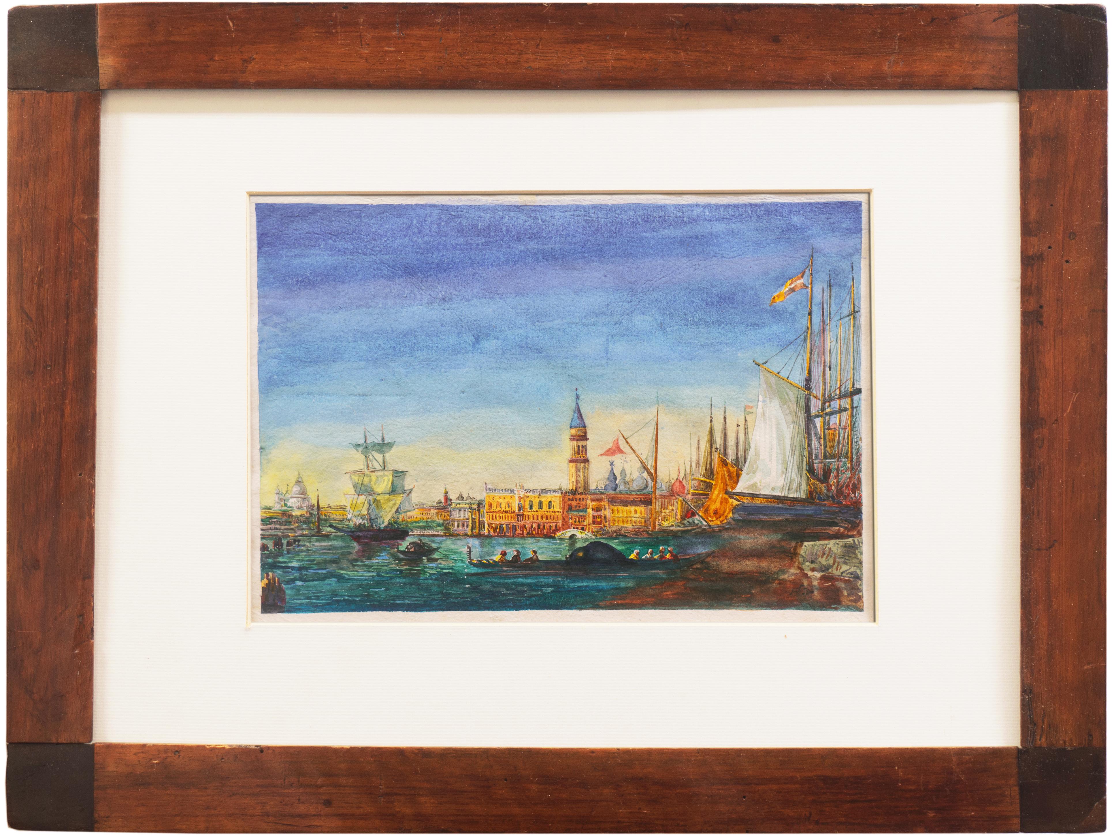 Felix Ziem Landscape Art - 'Venice, Bacino di San Marco', Venetian Vedute, St. Mark's Place, Santa Maria 